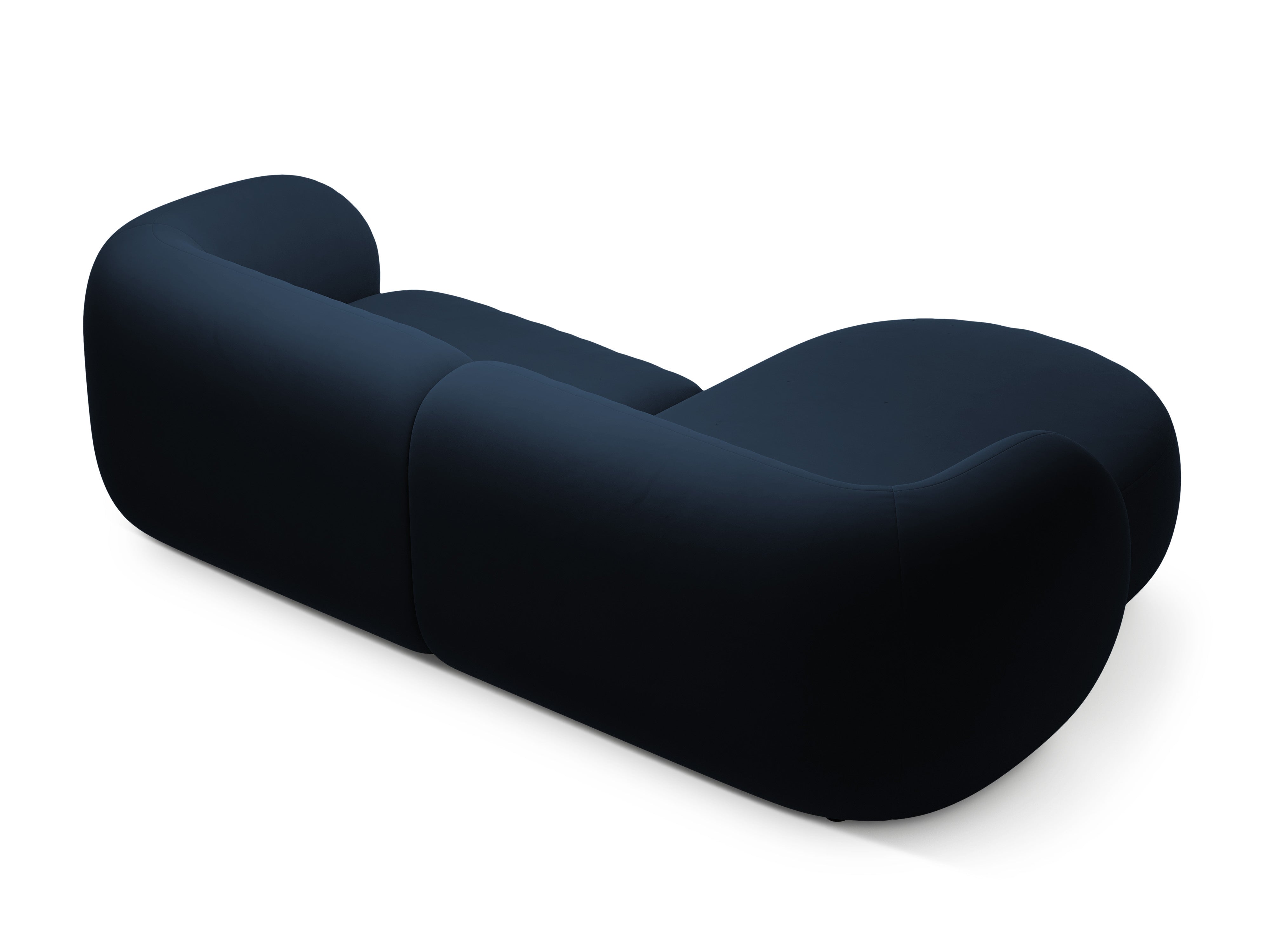 Fluwelen hoekbank links 2-zits KATE koninklijk blauw