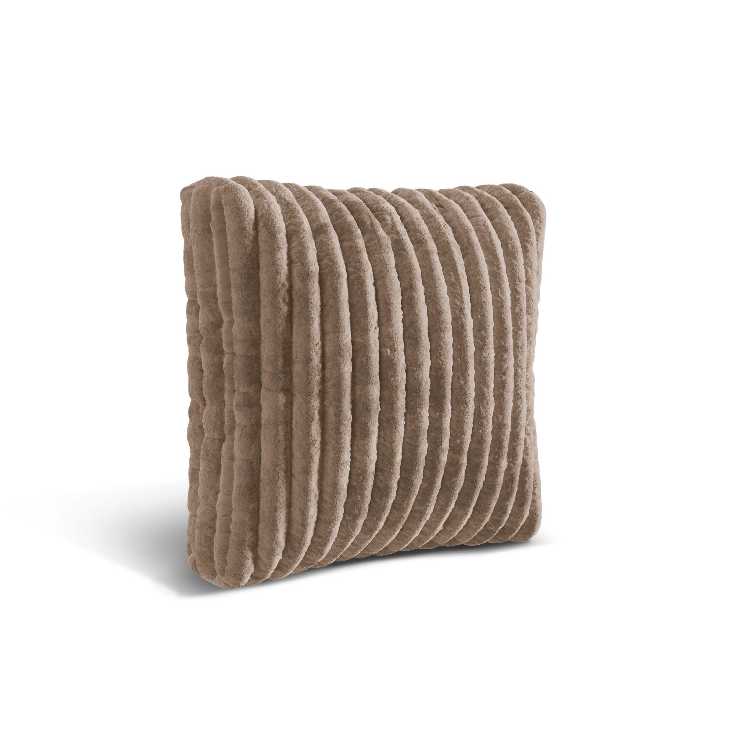 Kussen MARTINA donkerbeige ribfluweel