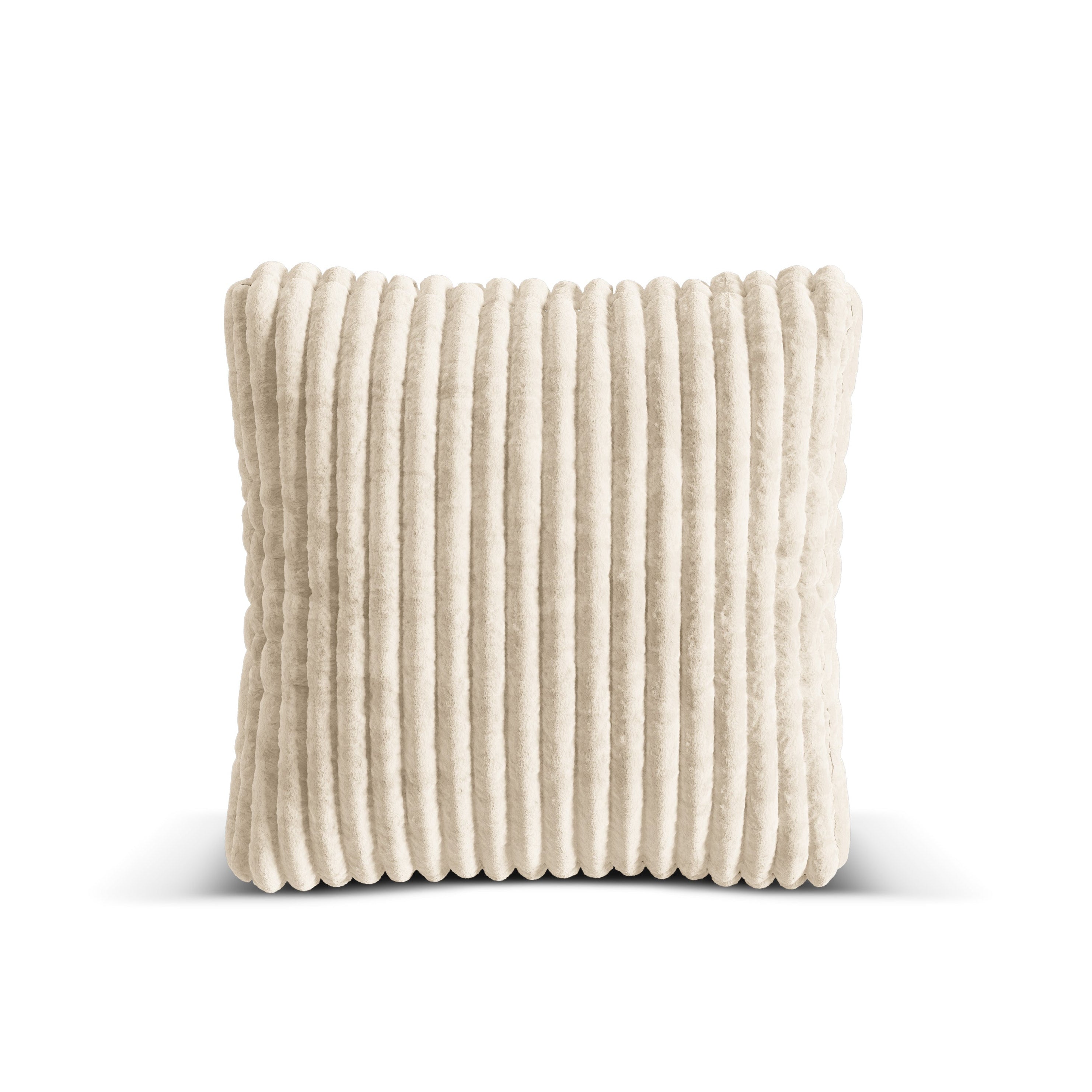 Kussen MARTINA lichtbeige ribfluweel