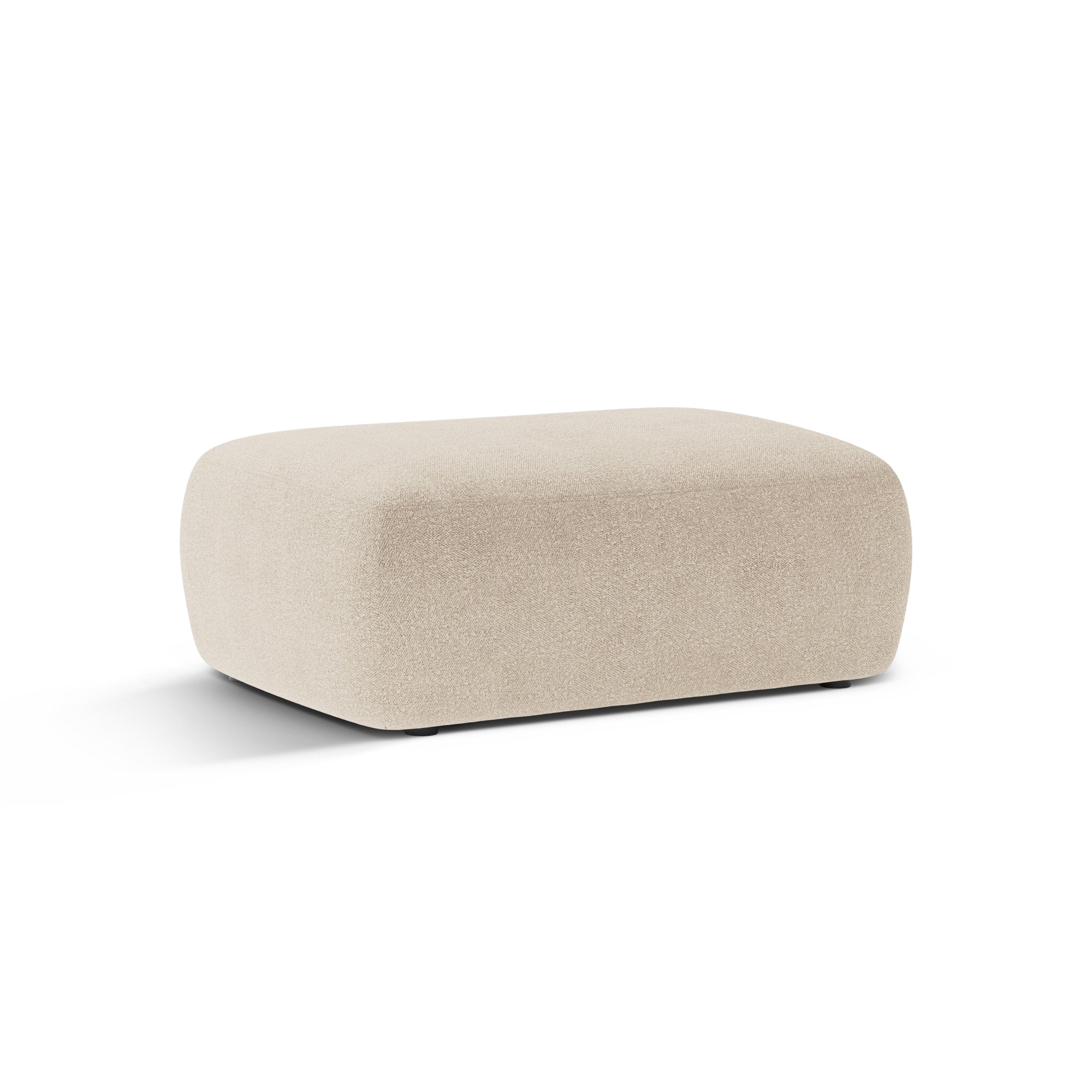 Rechthoekige poef KATE beige bouclé