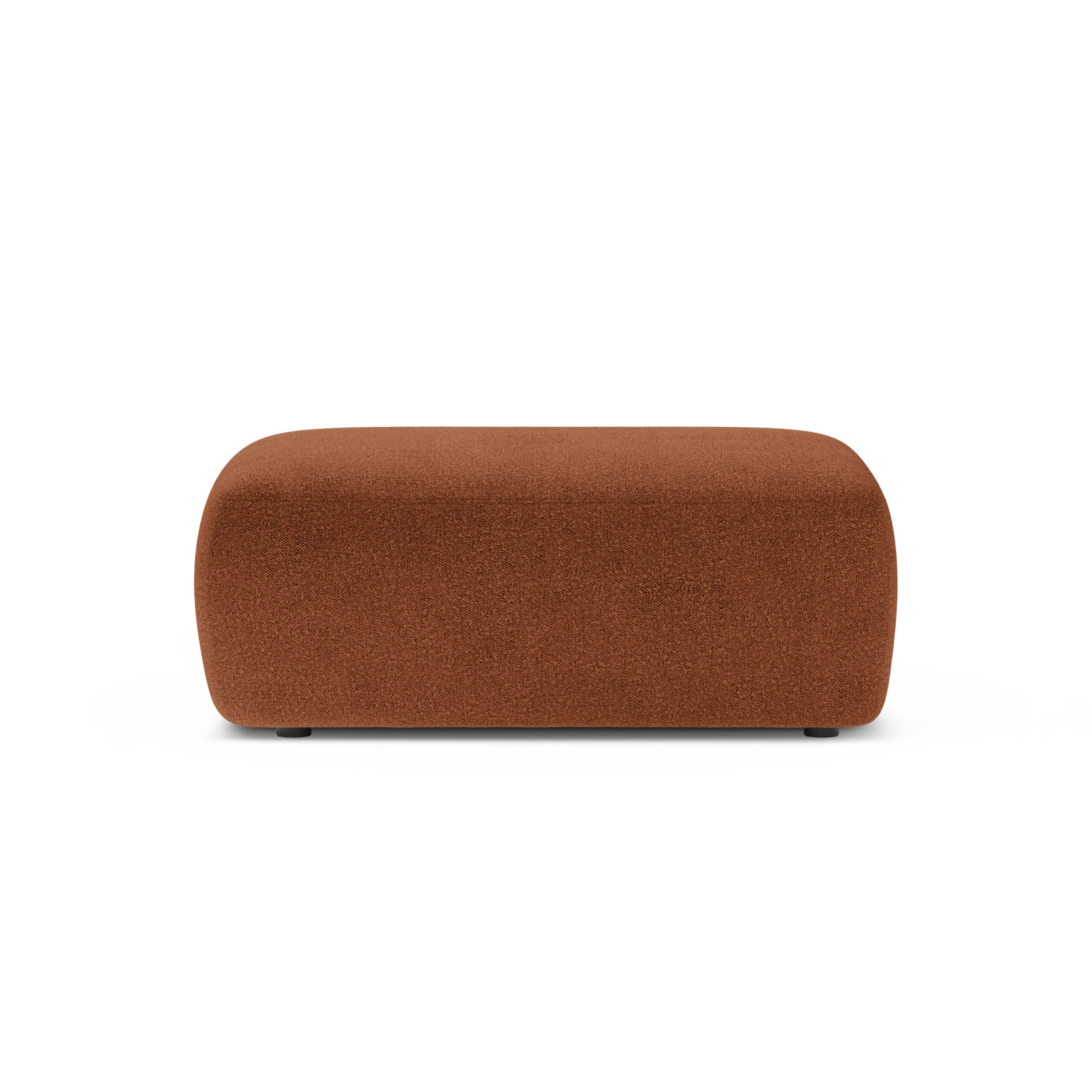 Rechthoekige poef KATE terracotta boucle