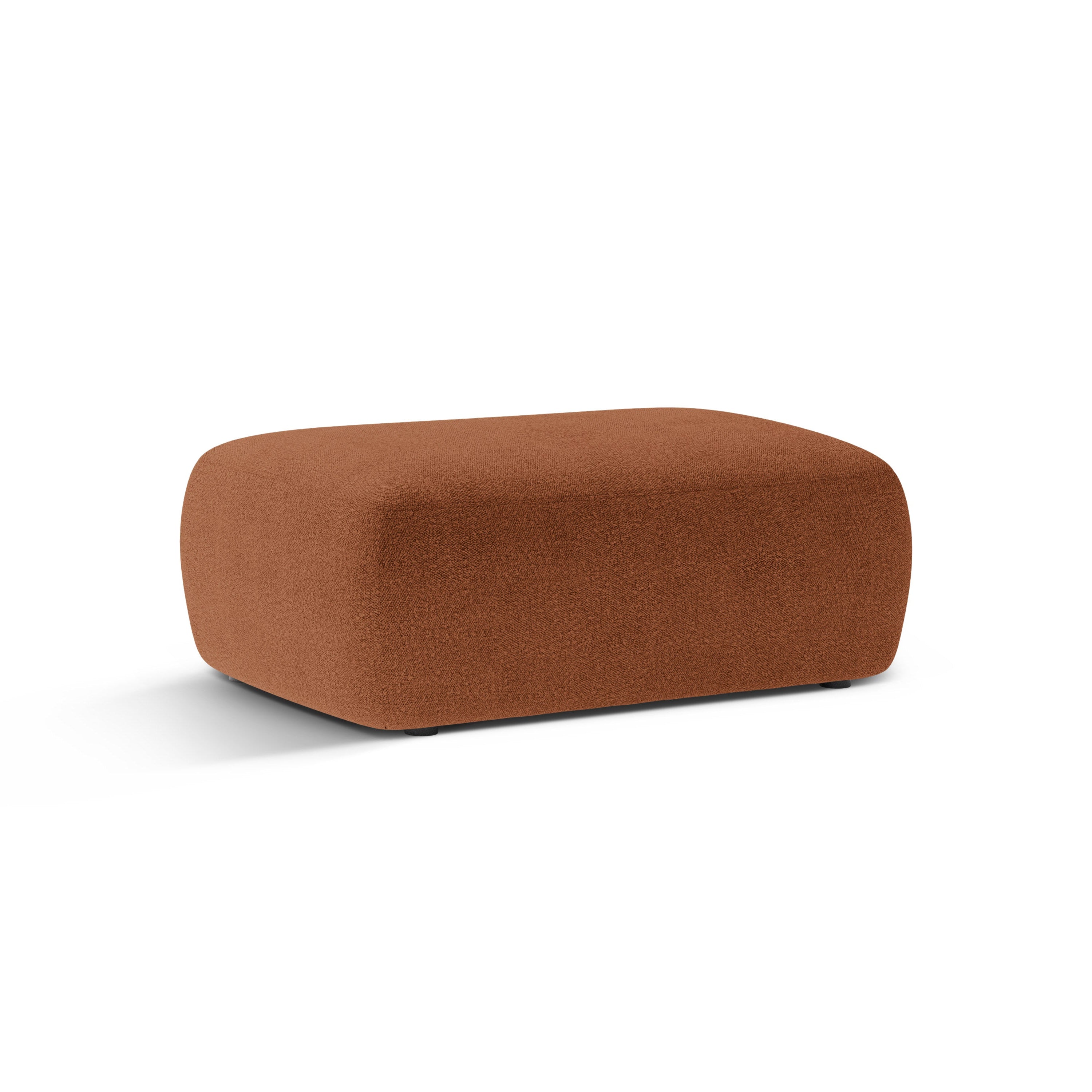 Rechthoekige poef KATE terracotta boucle