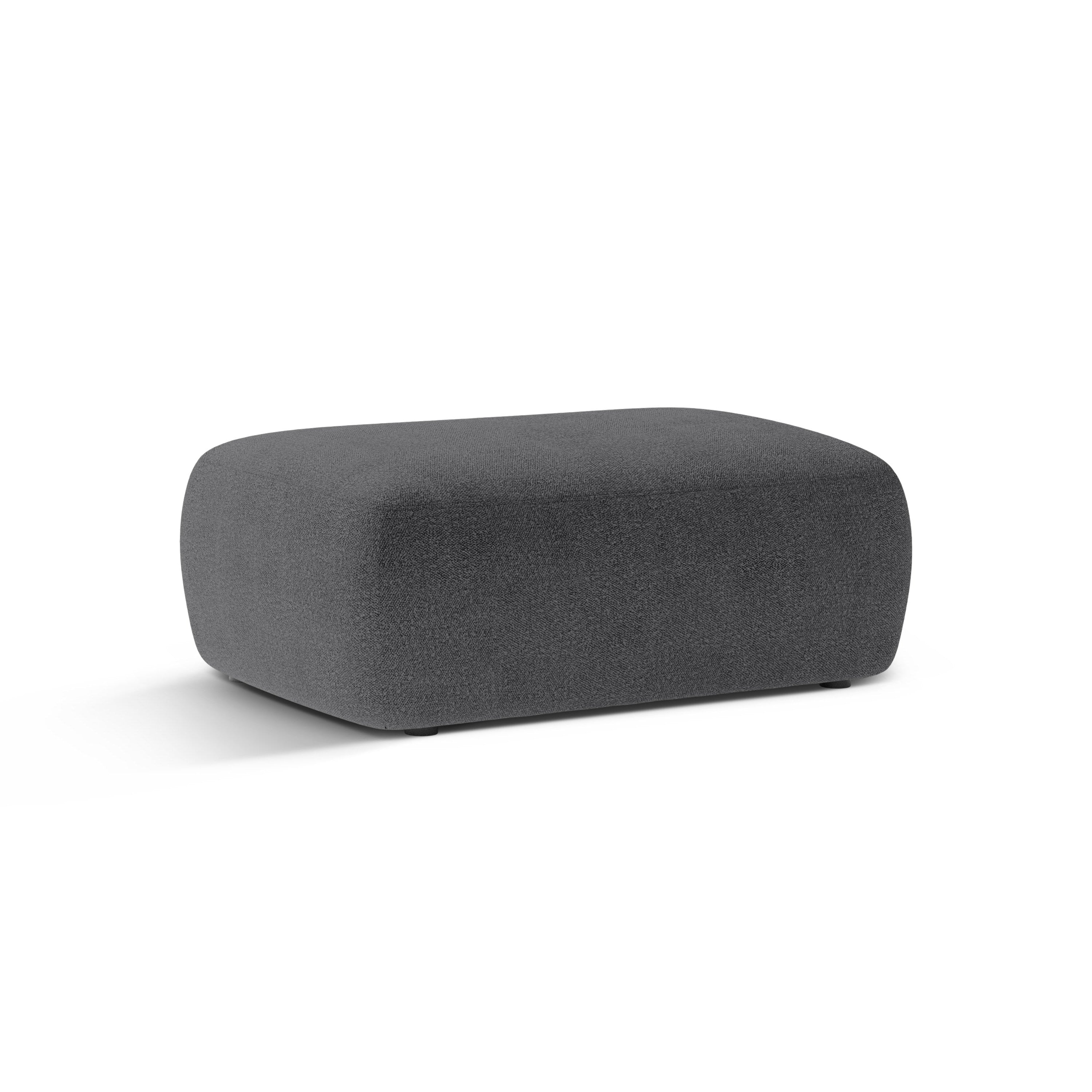 Rechteckiger Hocker KATE dunkelgrau Boucle