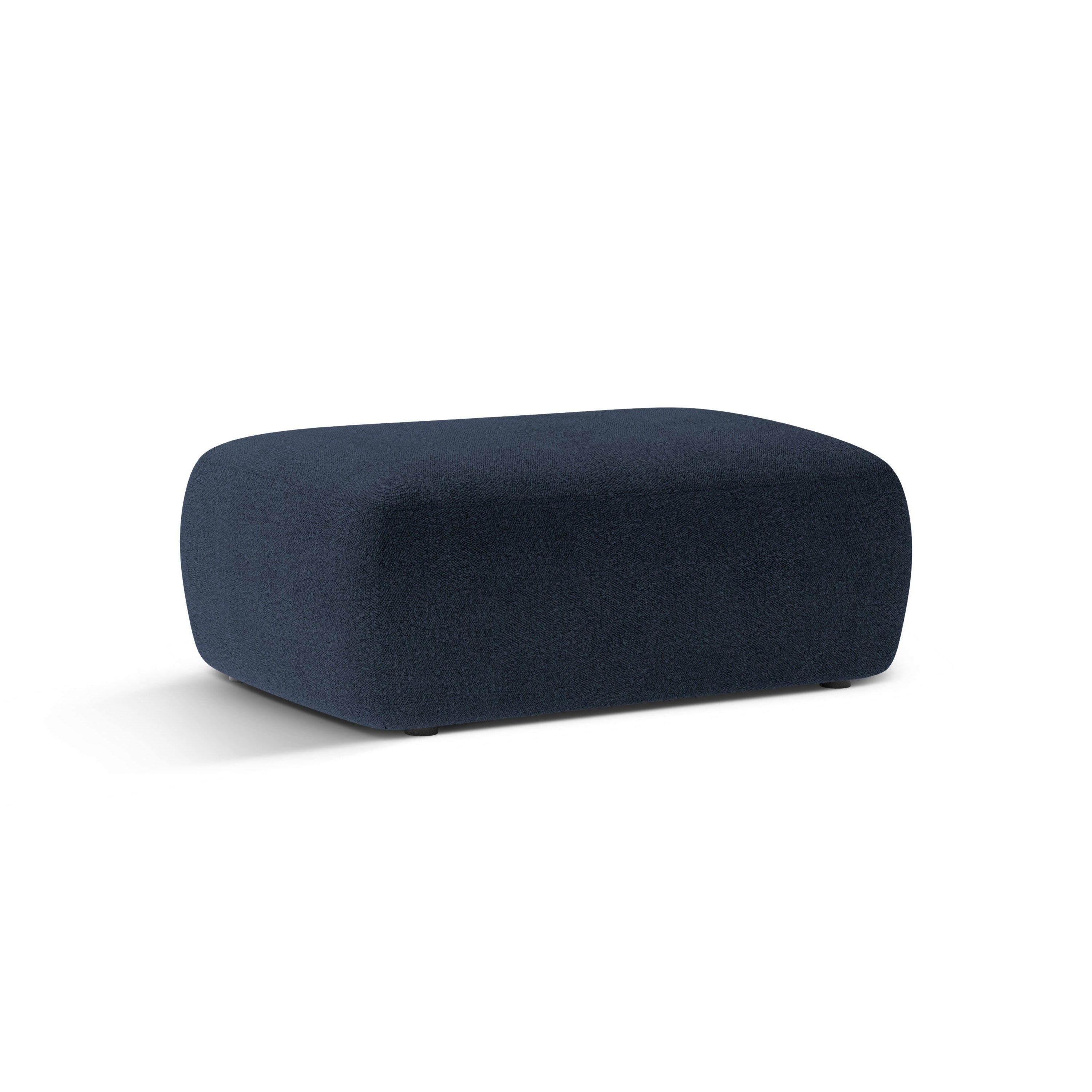 Rechteckiger Pouf KATE in blauer Boucle