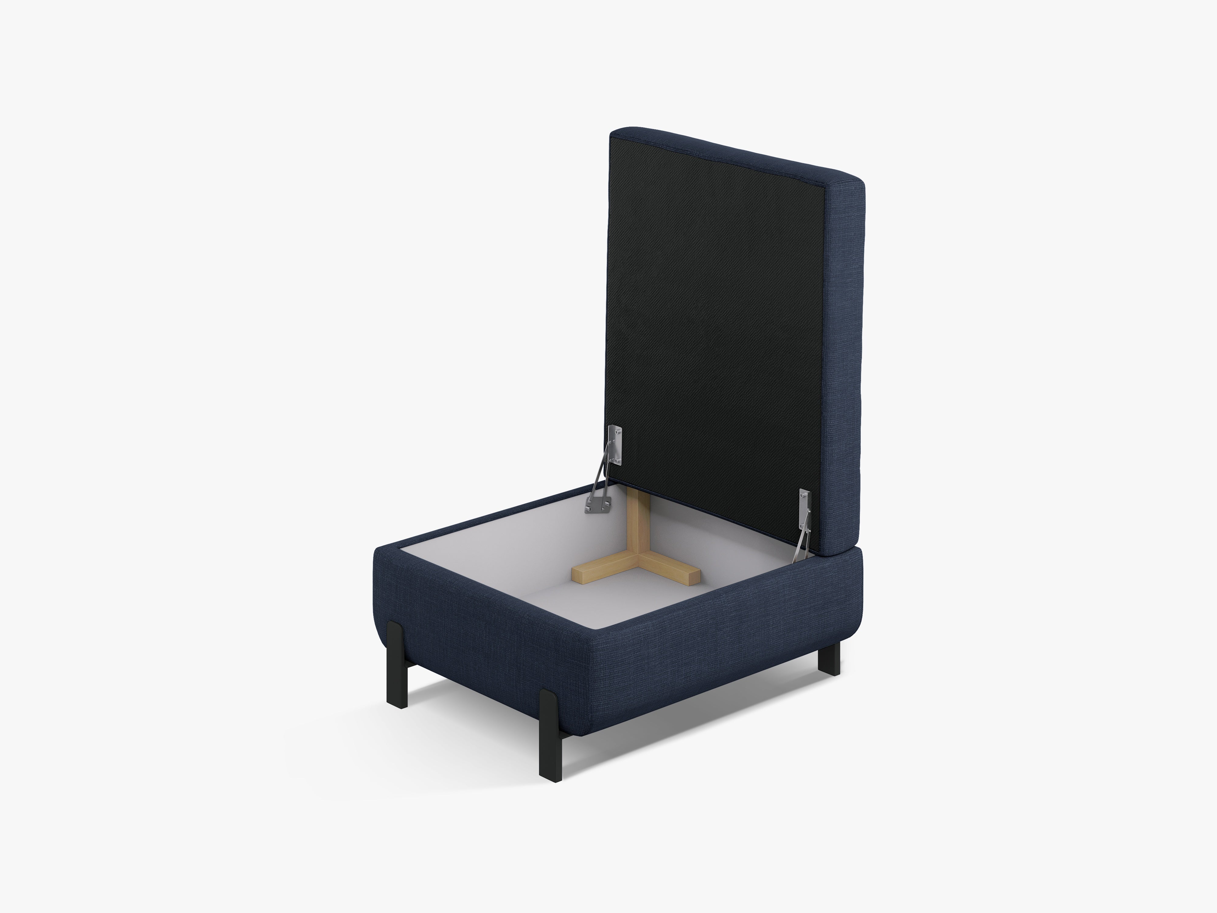 Puf met opbergruimte GLORIA blauwe chenille