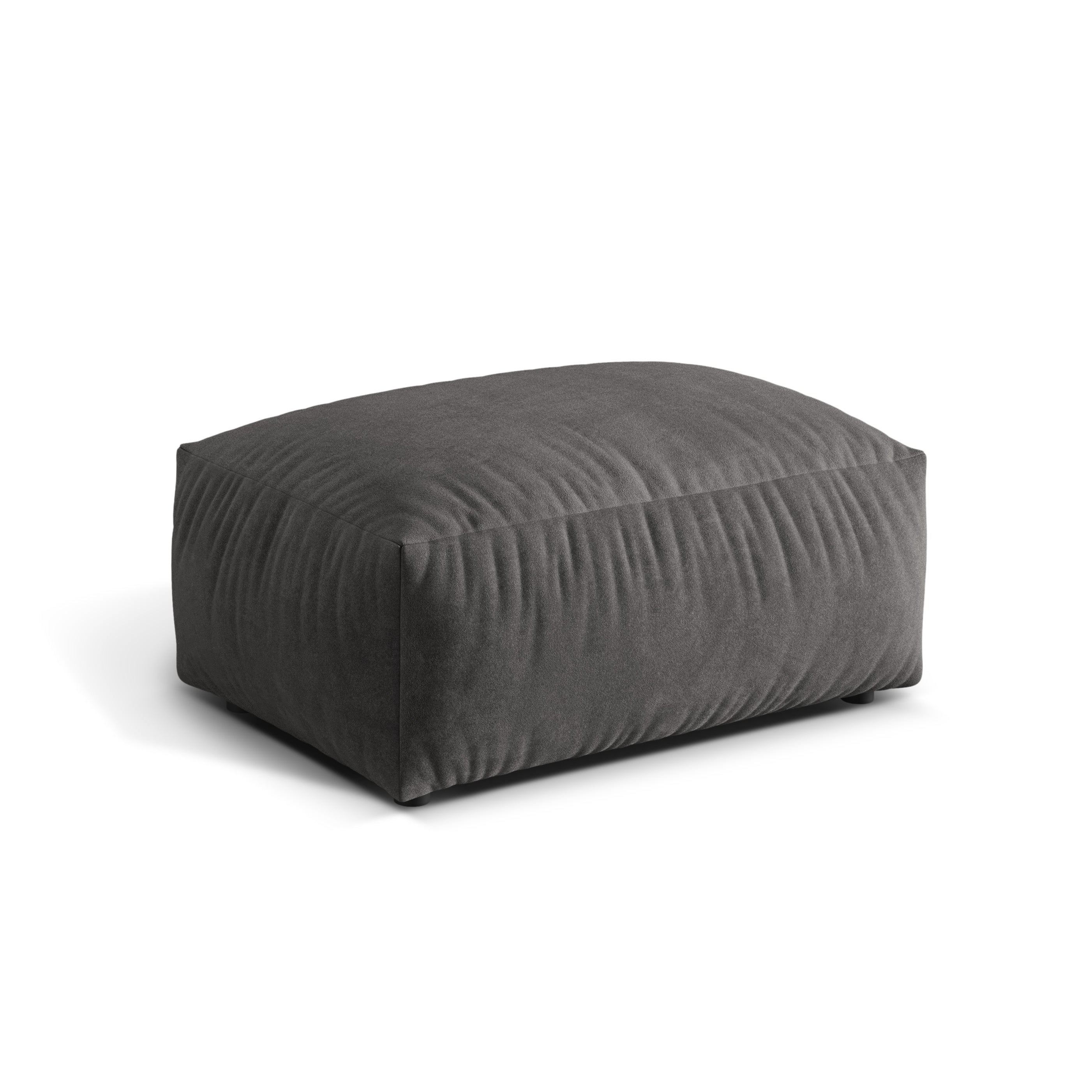 Martina Grey Velvet Pouf