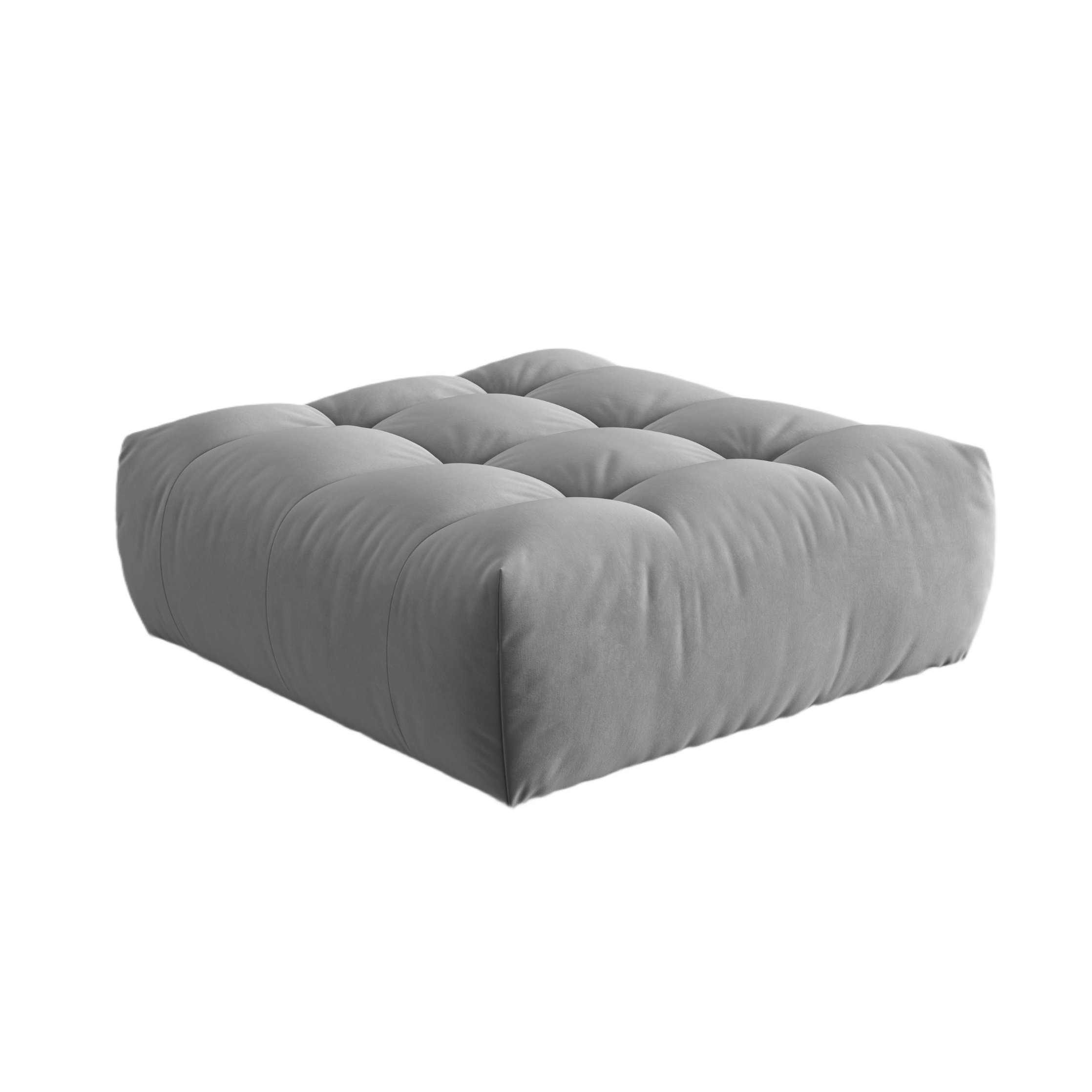 Samt Pouf BLOOM grau