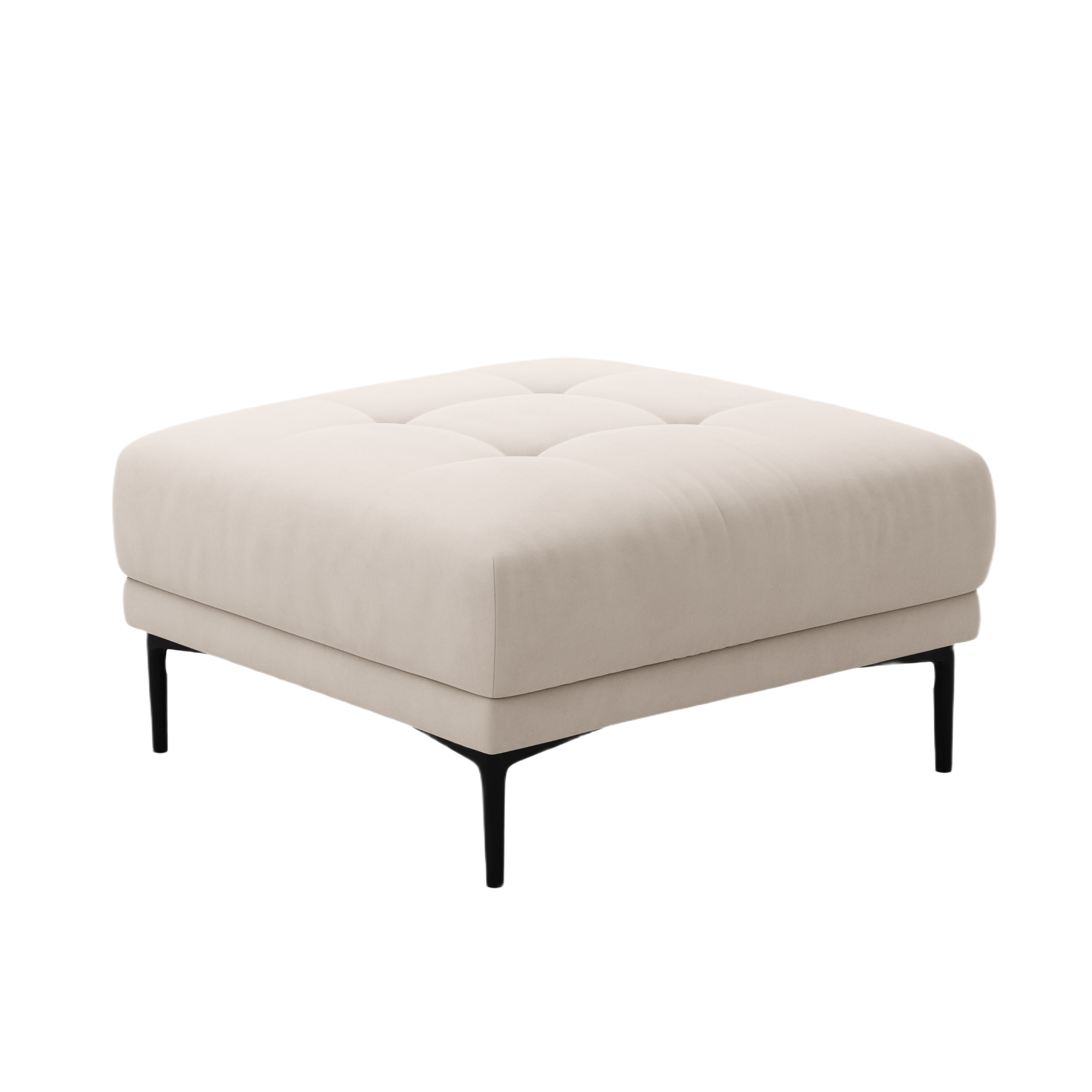 Quadratischer Samtpouf BEMY beige