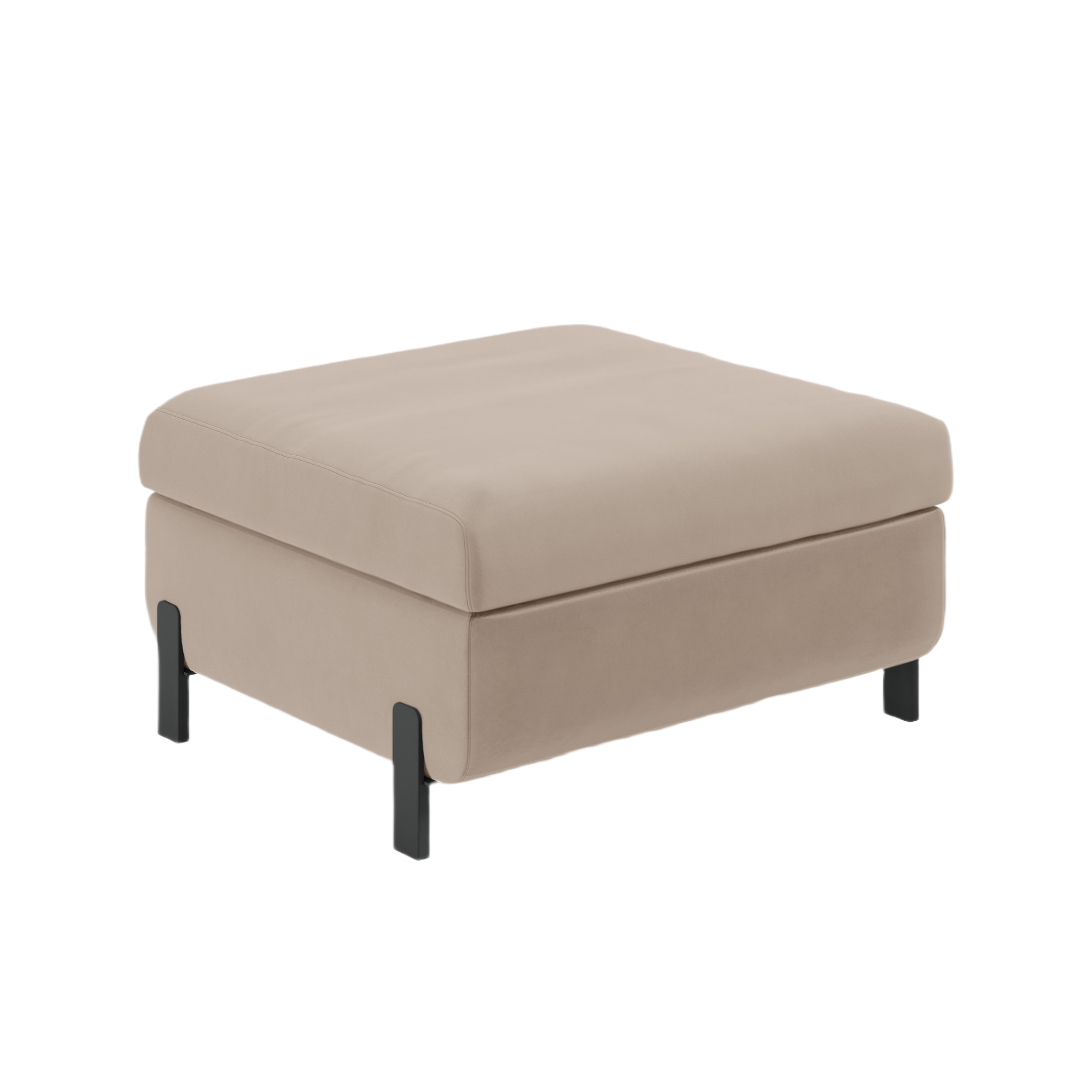 Samt-Hocker mit Stauraum GLORIA beige