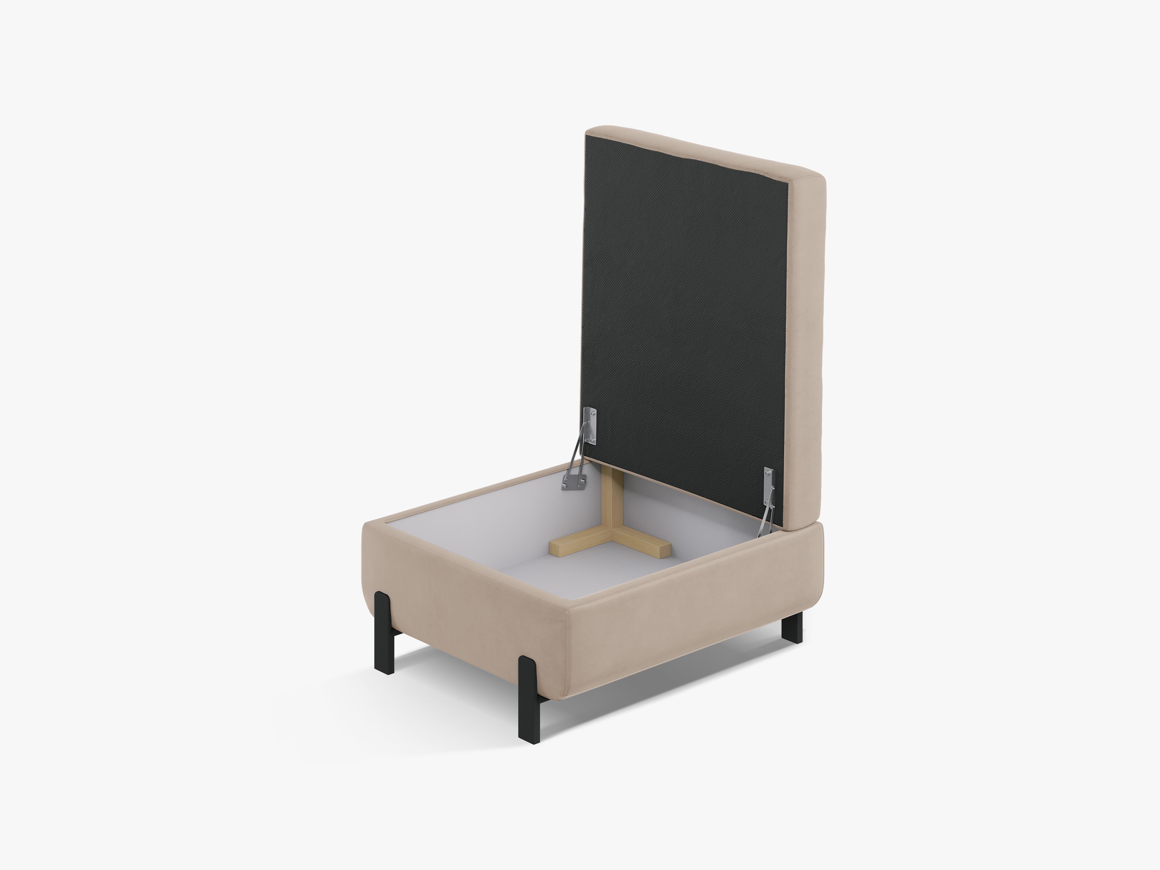 Samt-Hocker mit Stauraum GLORIA beige