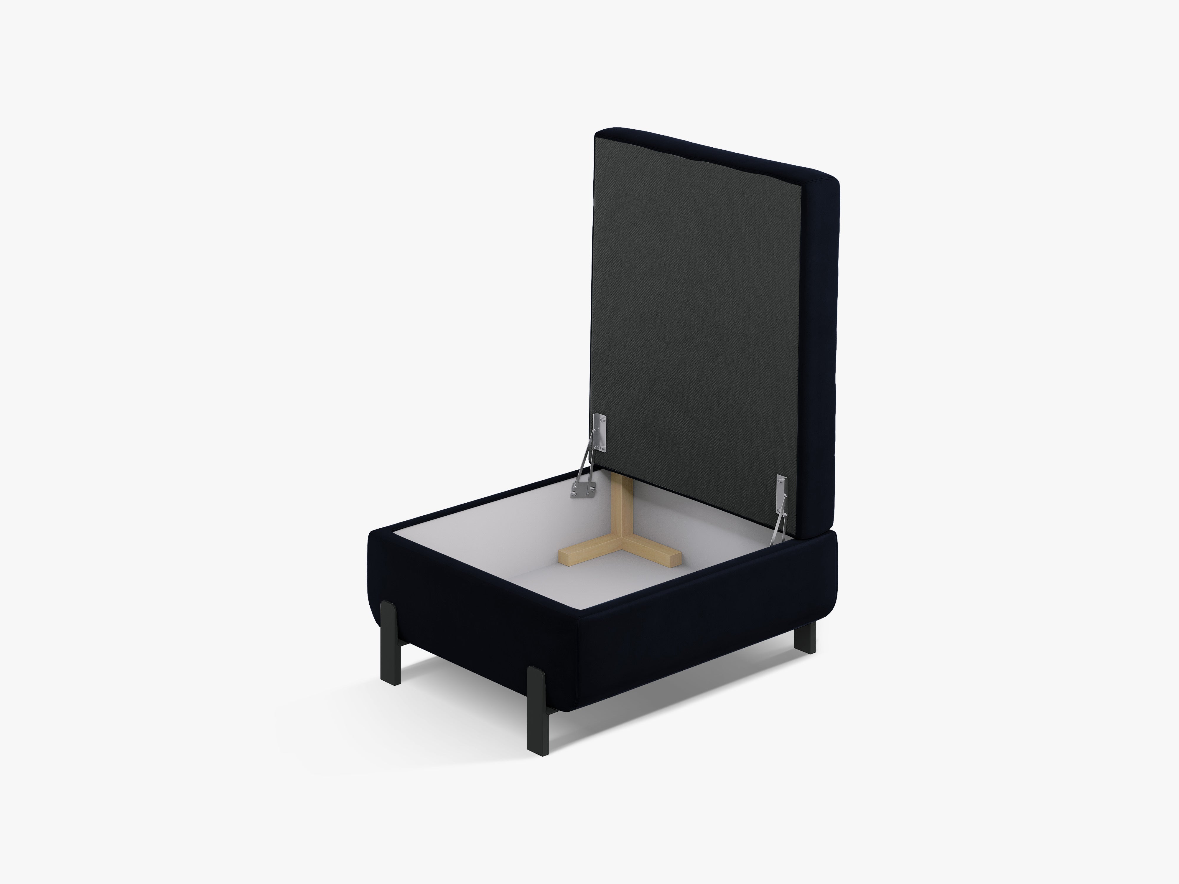 Fluwelen poef met opbergruimte GLORIA koninklijk blauw