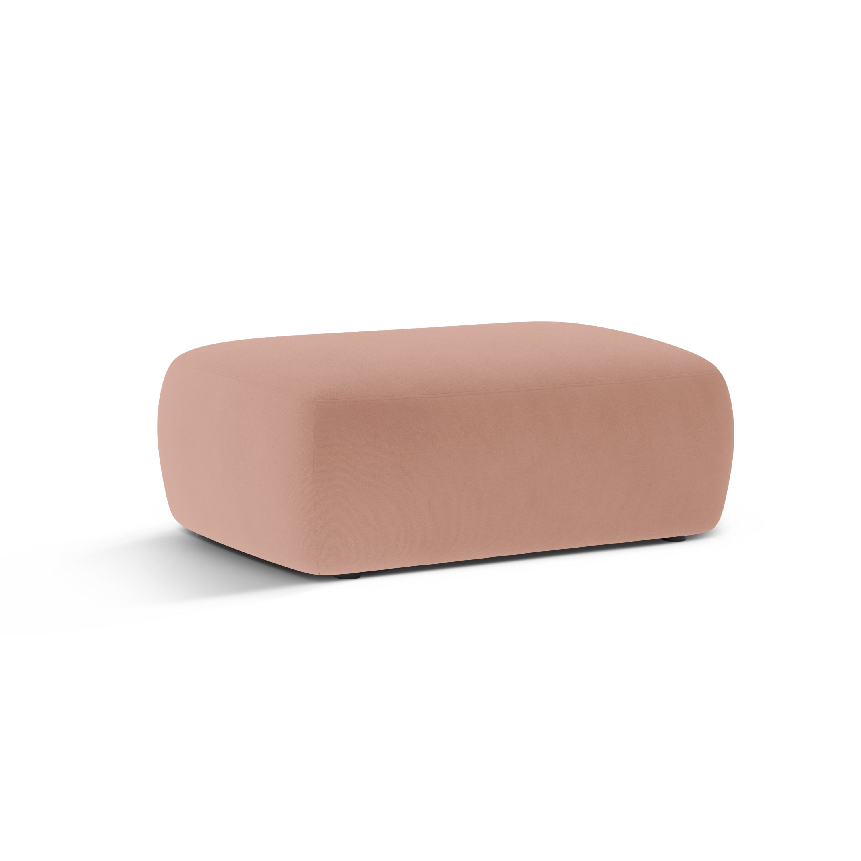 Rechteckiger Samtpouf KATE rosa