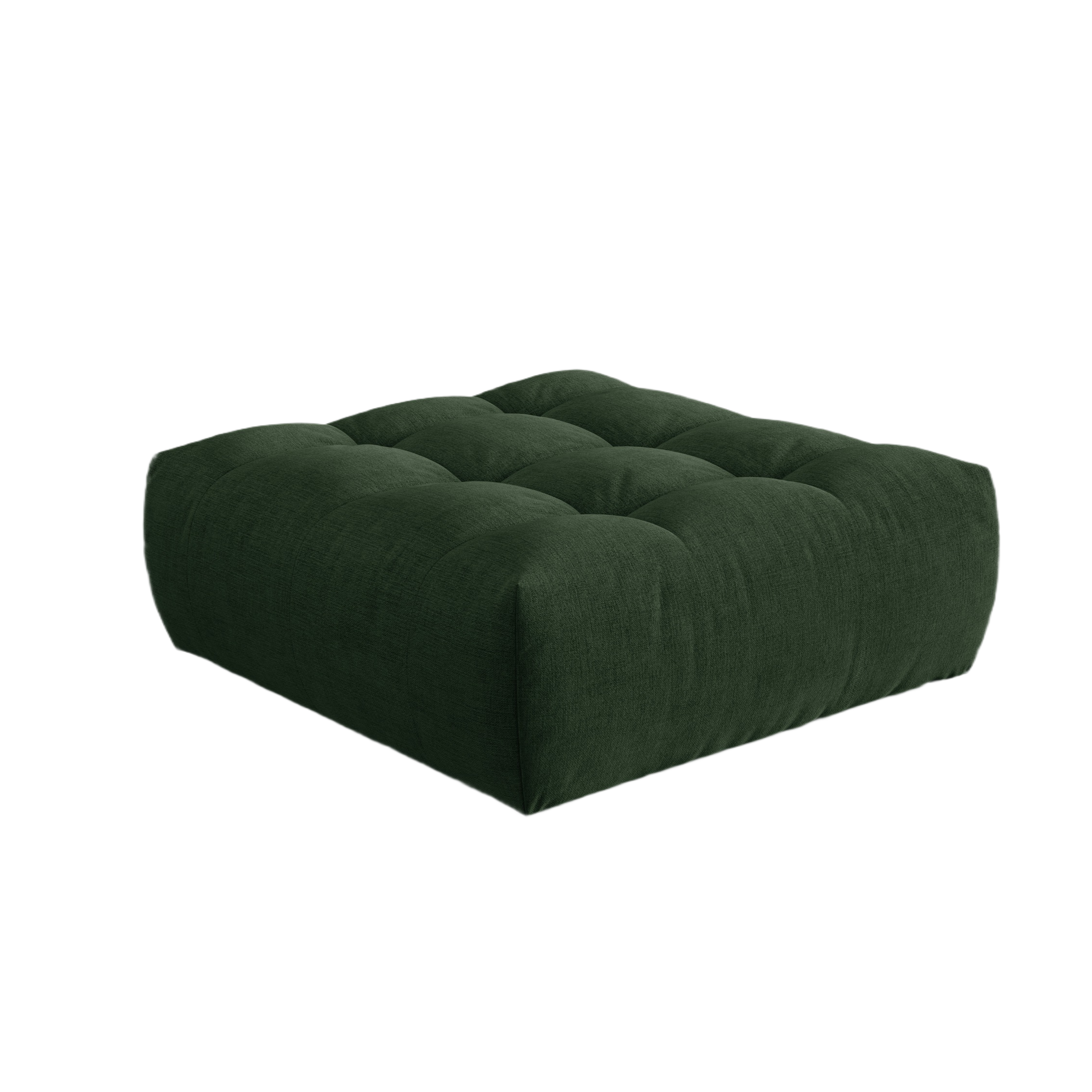 BLOOM green chenille pouf