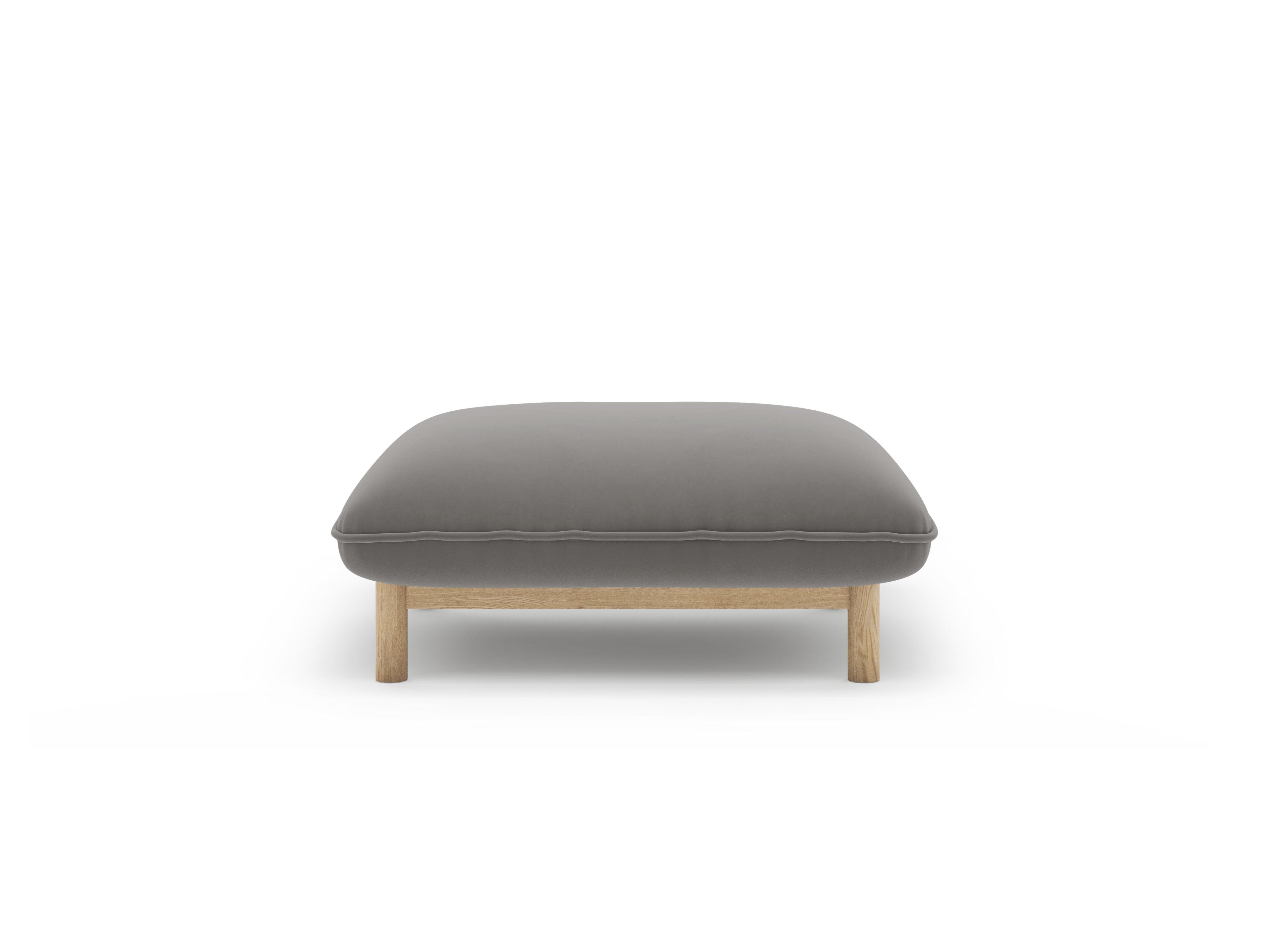 Fluwelen poef ADA grijs