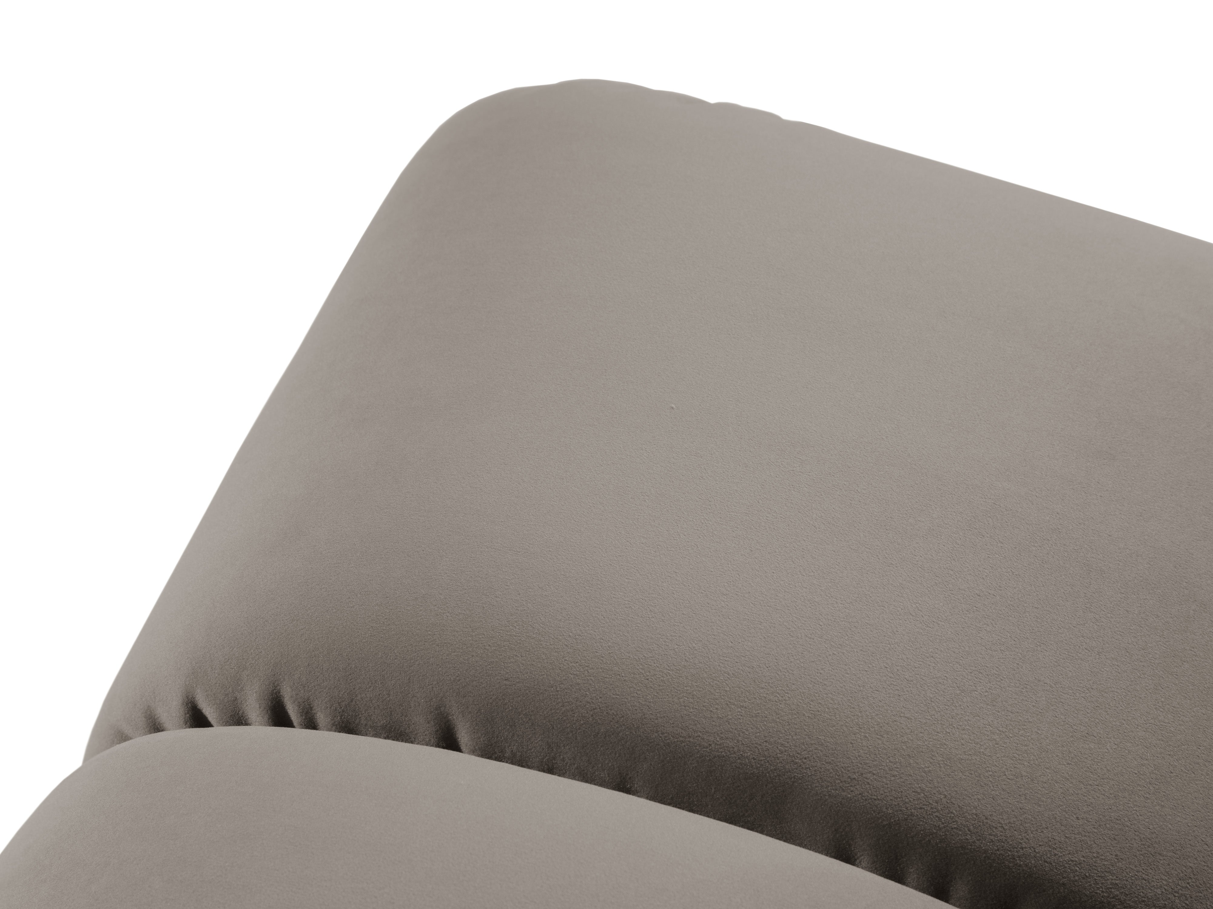 Diana Velvet Pouf in Gray-Brown