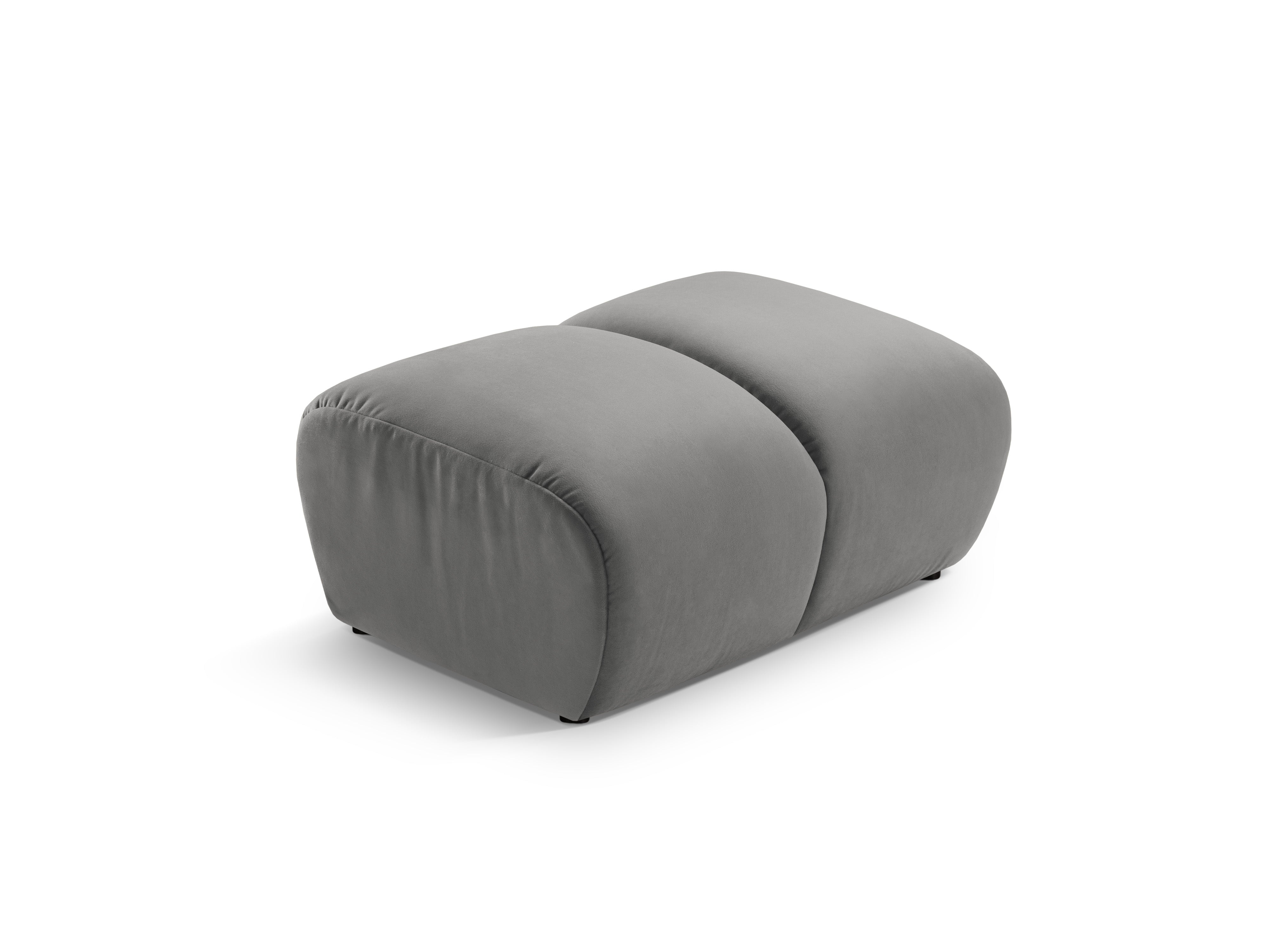 Gray velvet pouf DIANA