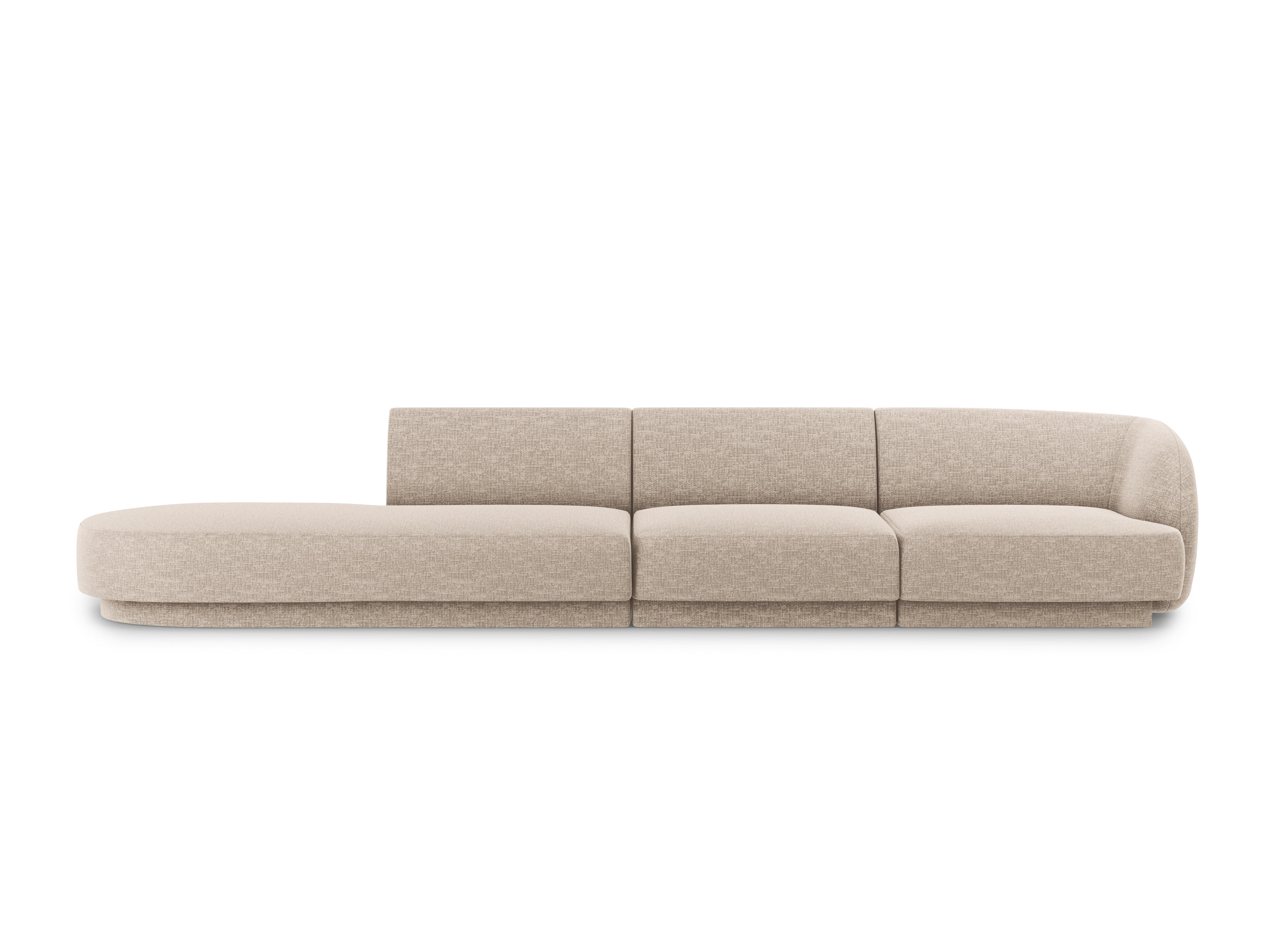 Sofa offene linke 4-sitzige offene MILEY beige Chenille