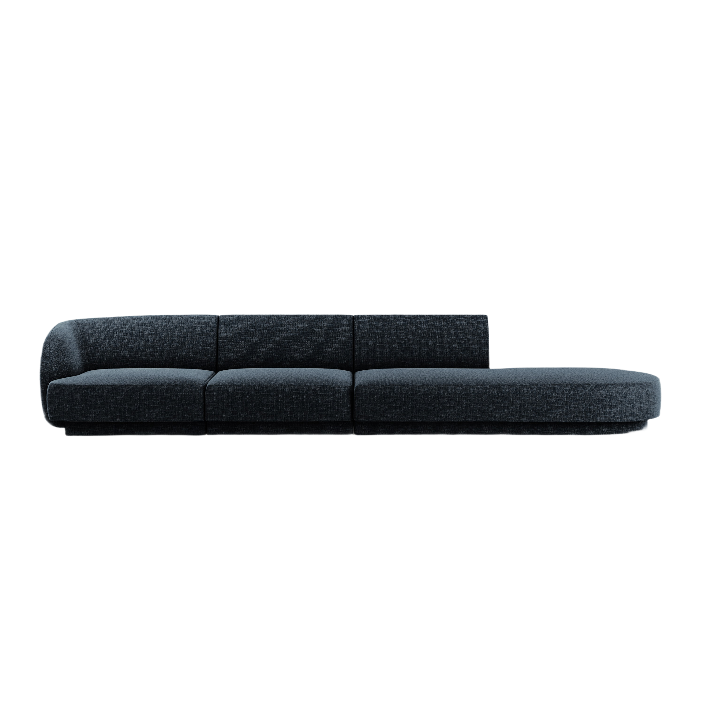 Sofa rechtsseitig 4-sitzig offen MILEY marineblau schimmernder Chenille