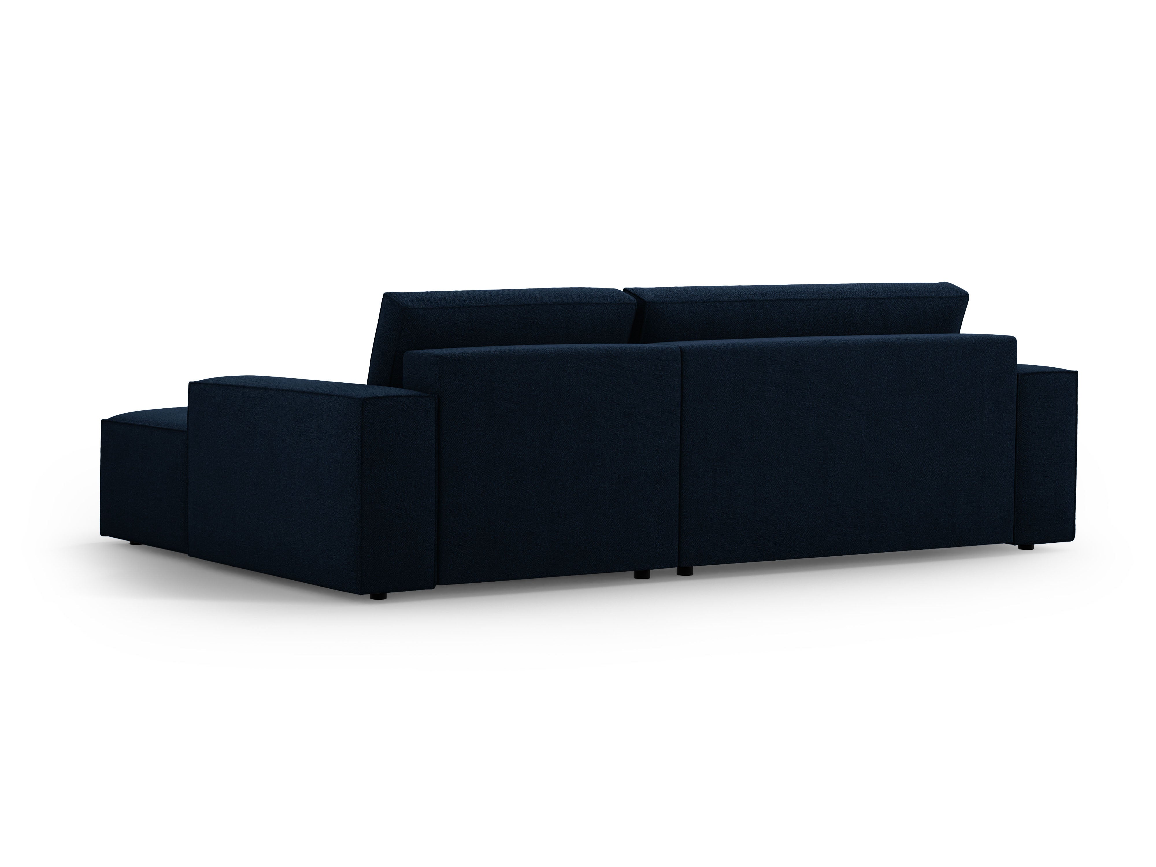 Right-facing corner sofa bed JODIE dark blue boucle