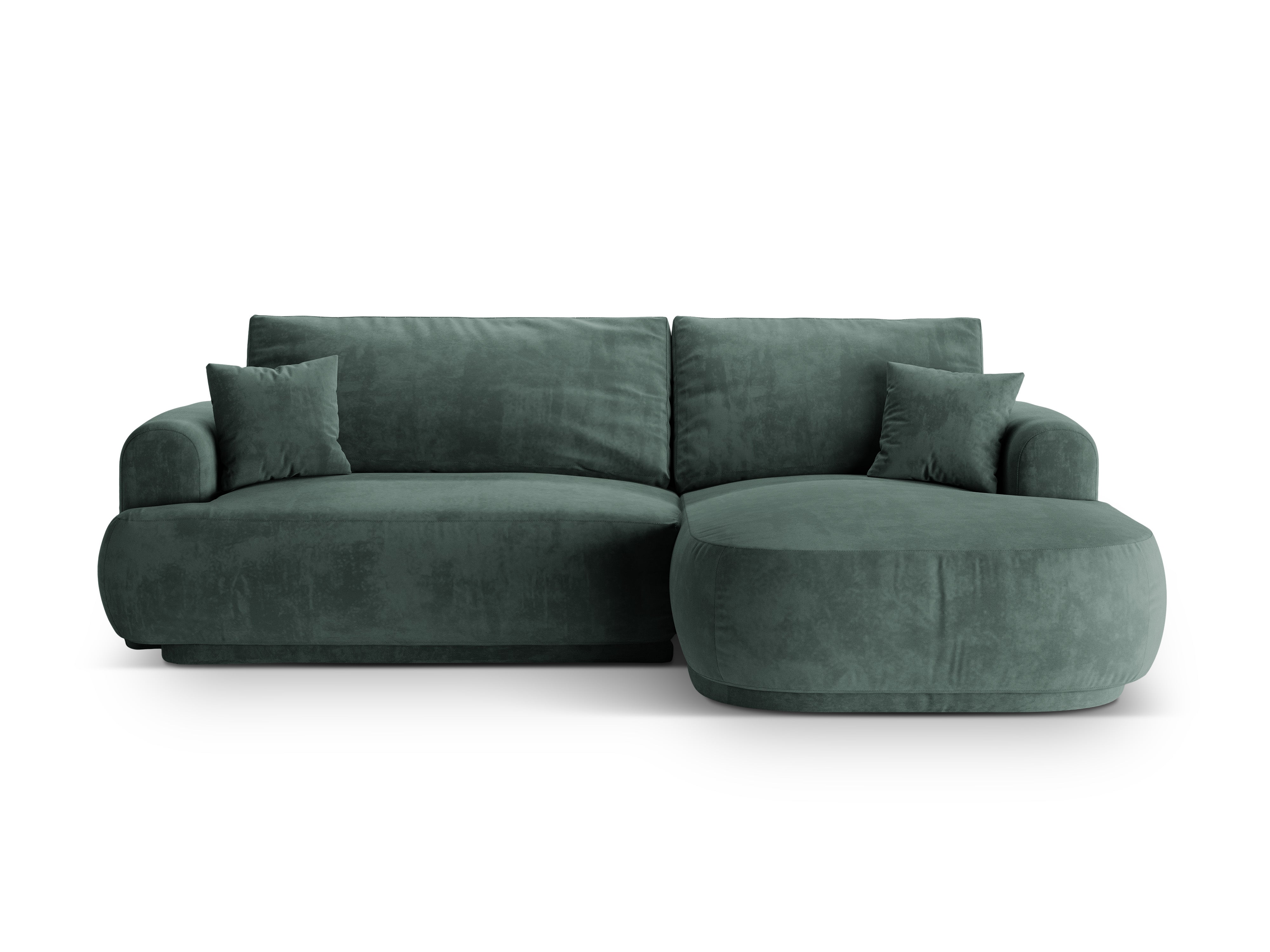 Right -sided velvet corner with Ella Petrol sleeping function