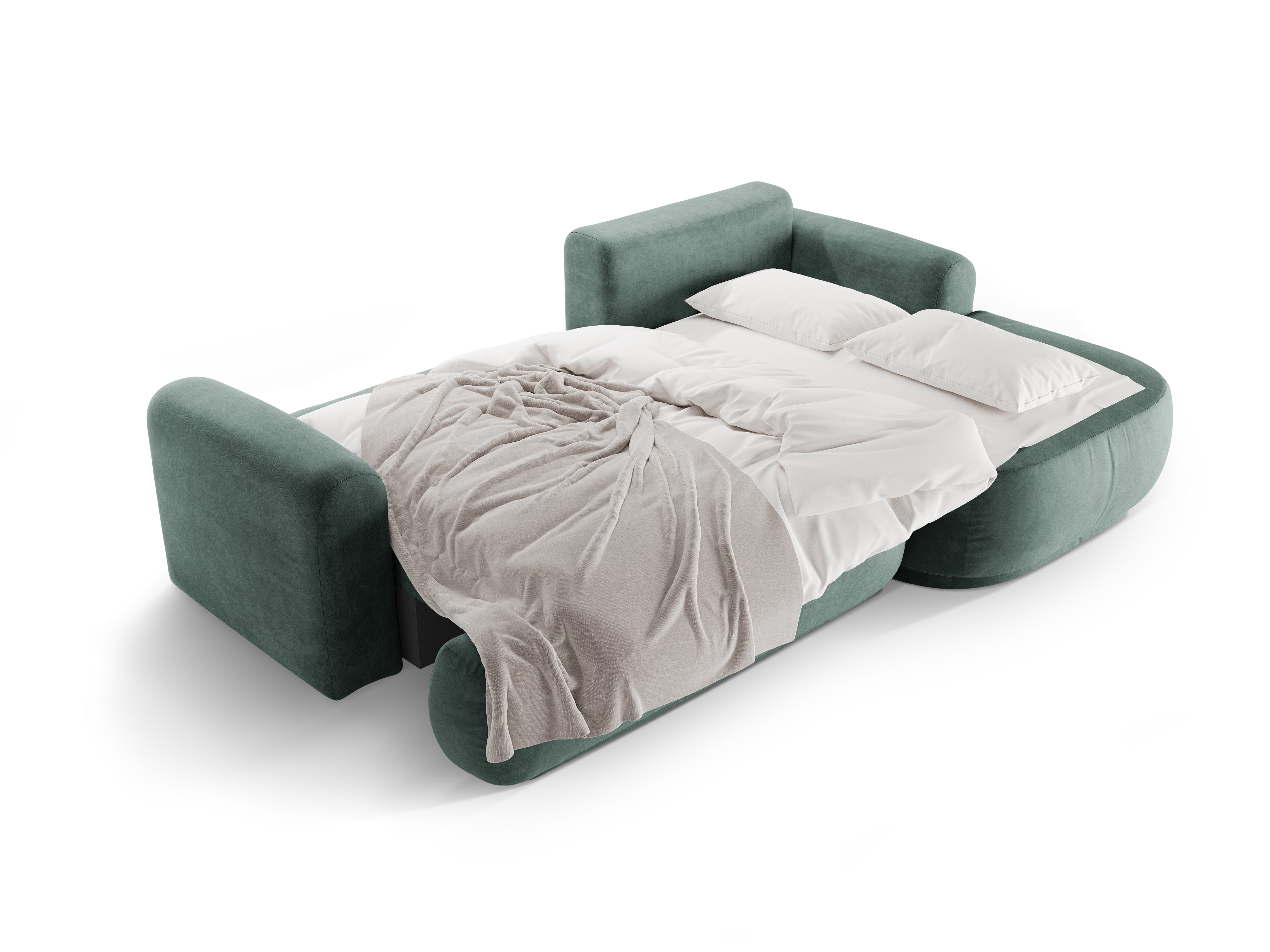 Right -sided velvet corner with Ella Petrol sleeping function