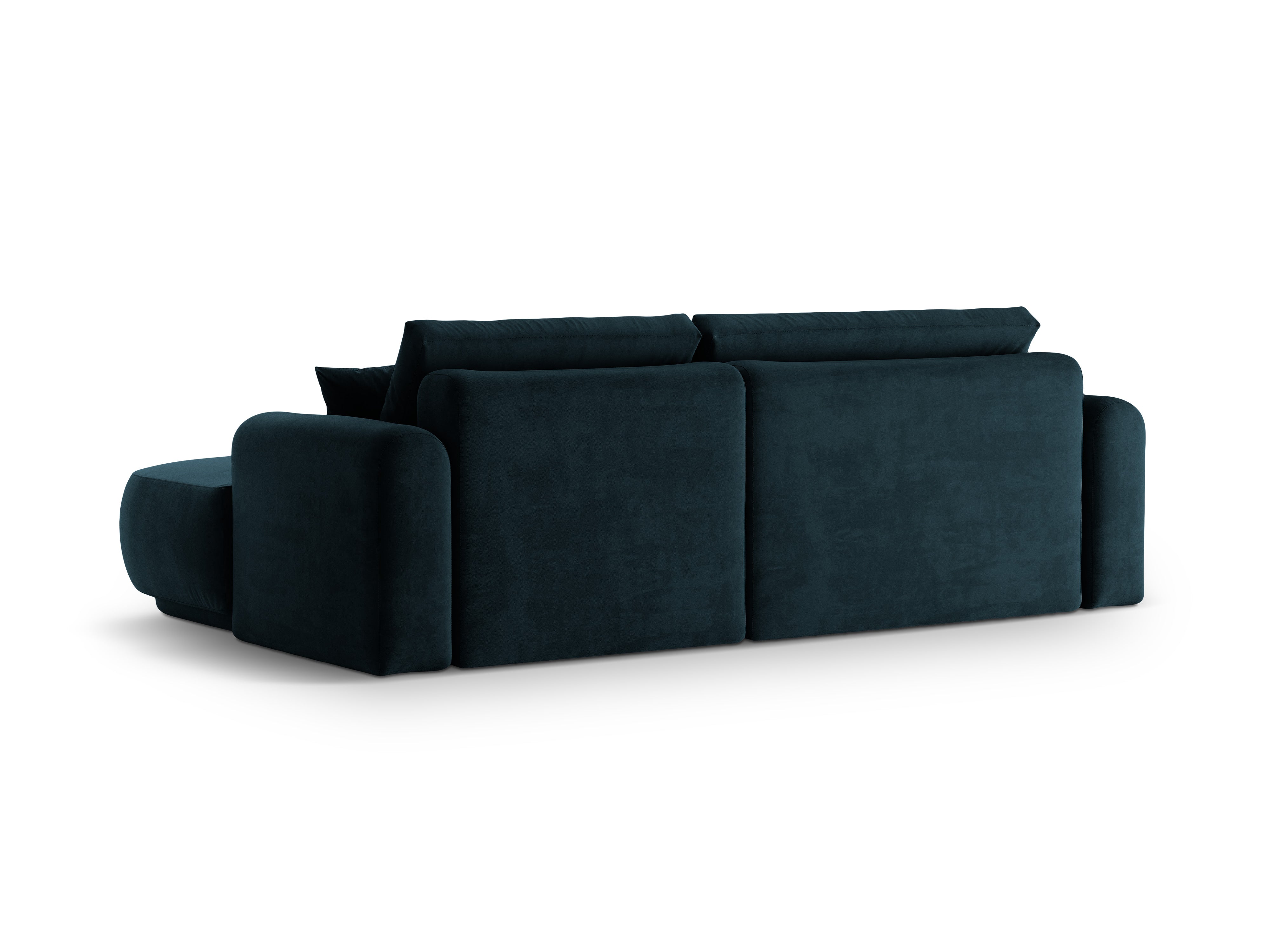Samt rechts -Ecke mit Schlaffunktion Ella Benzin Marine Blau