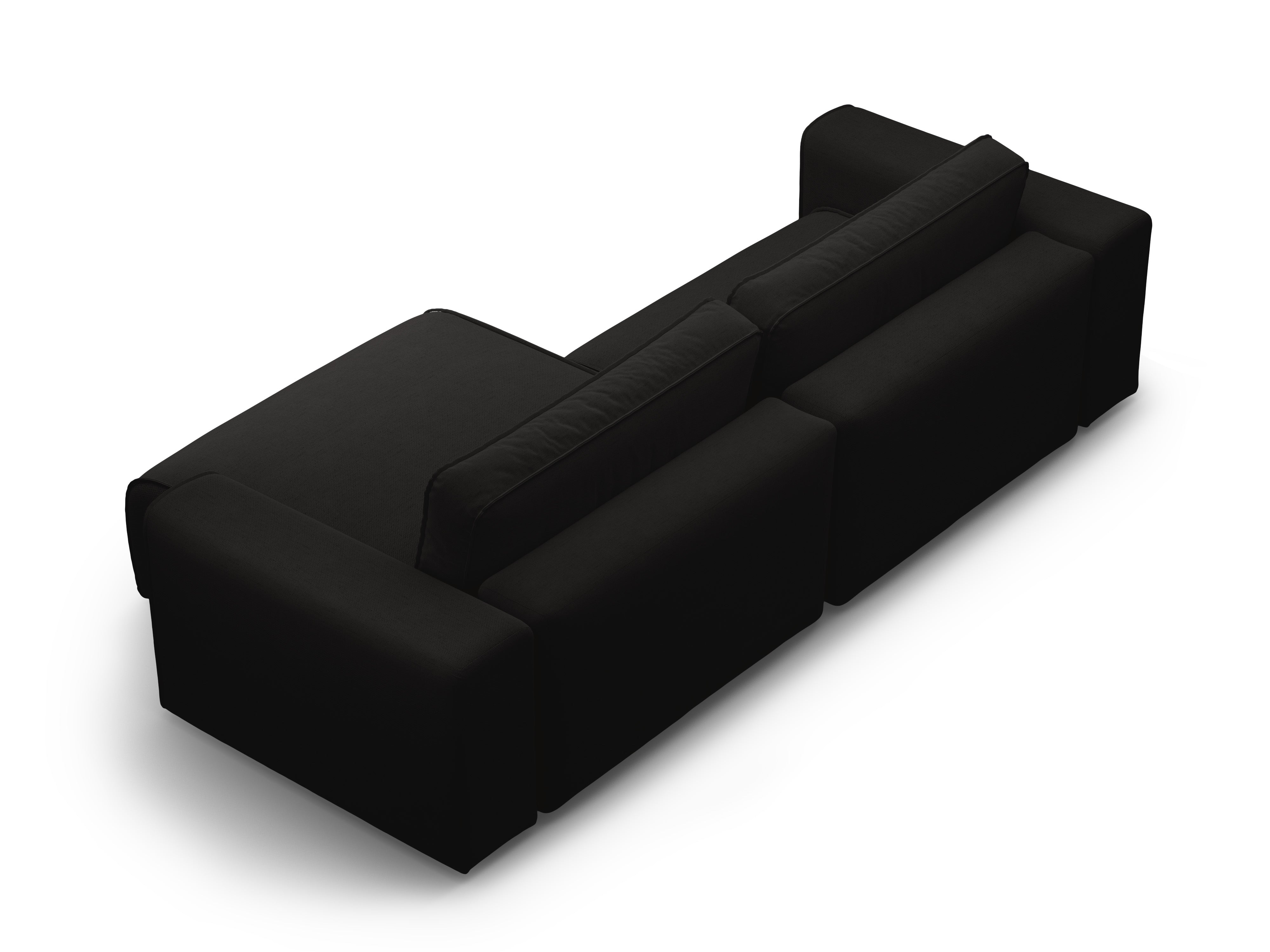 Right-facing 3-seater sofa bed VICTOR black chenille