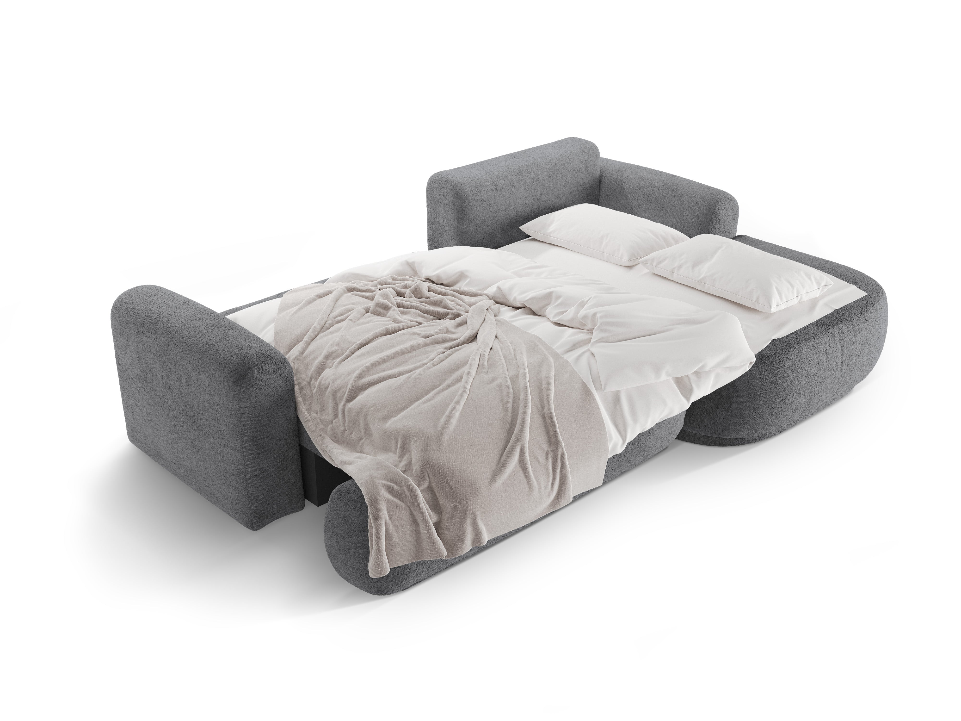 Rechthoekige bank met slaapfunctie ELLA grijs