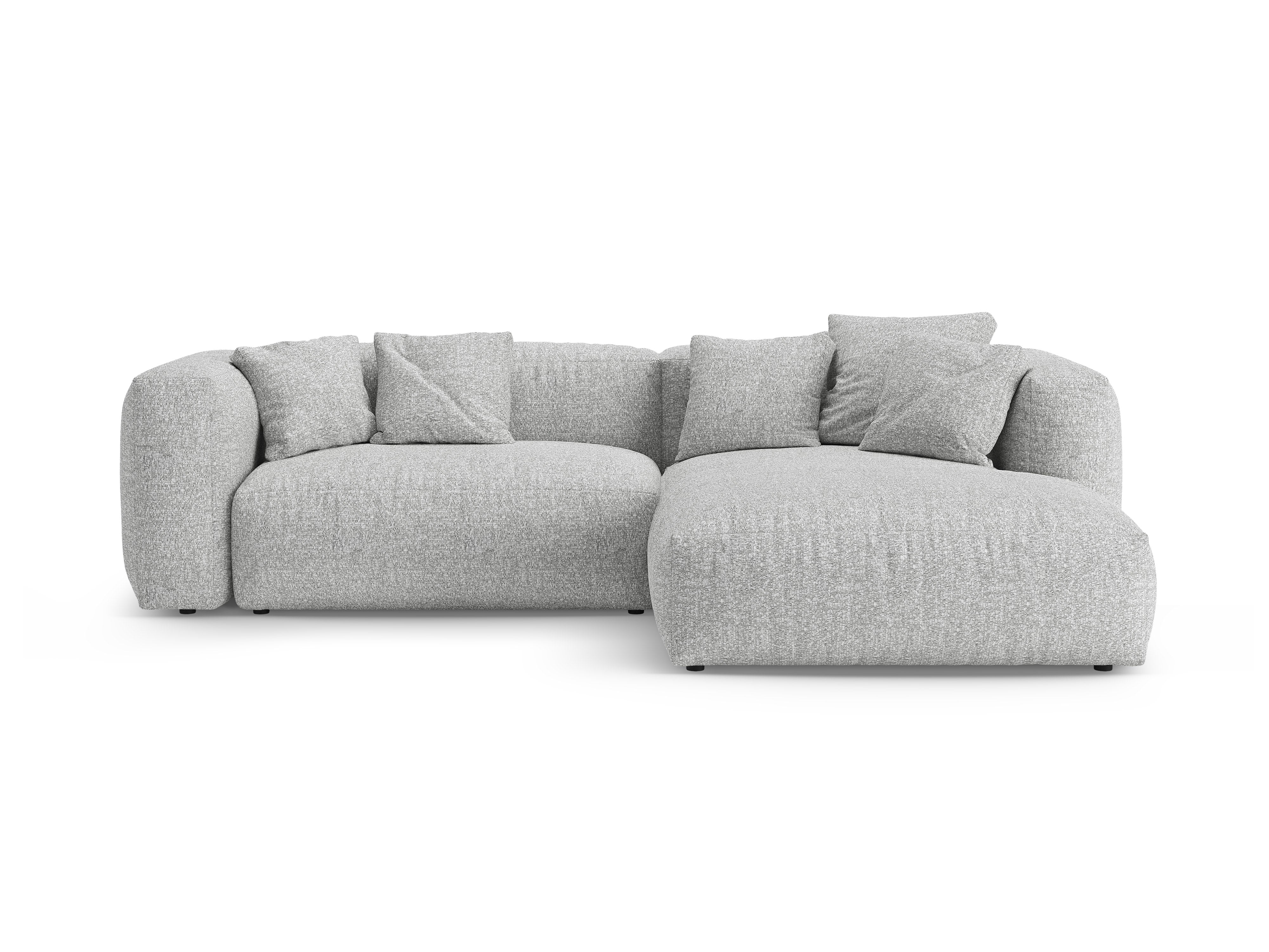 Right-facing corner sofa bed MARTINA silver boucle