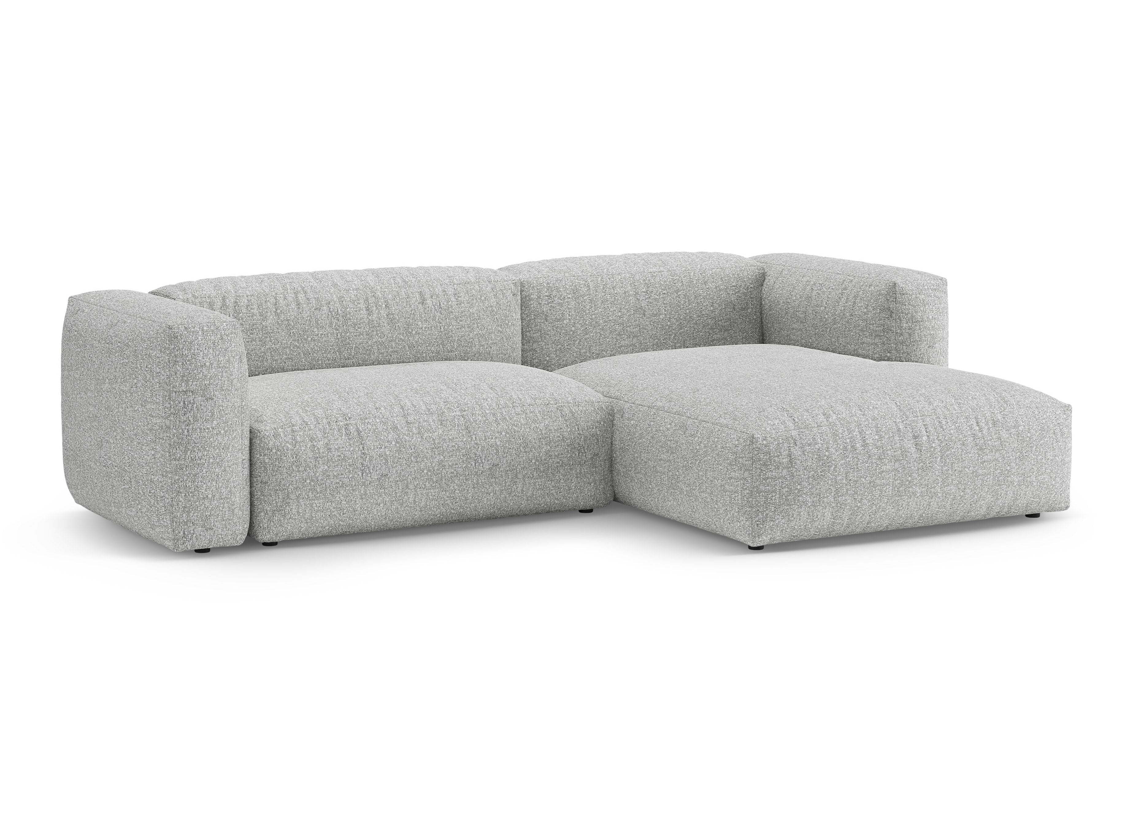 Right-facing corner sofa bed MARTINA silver boucle
