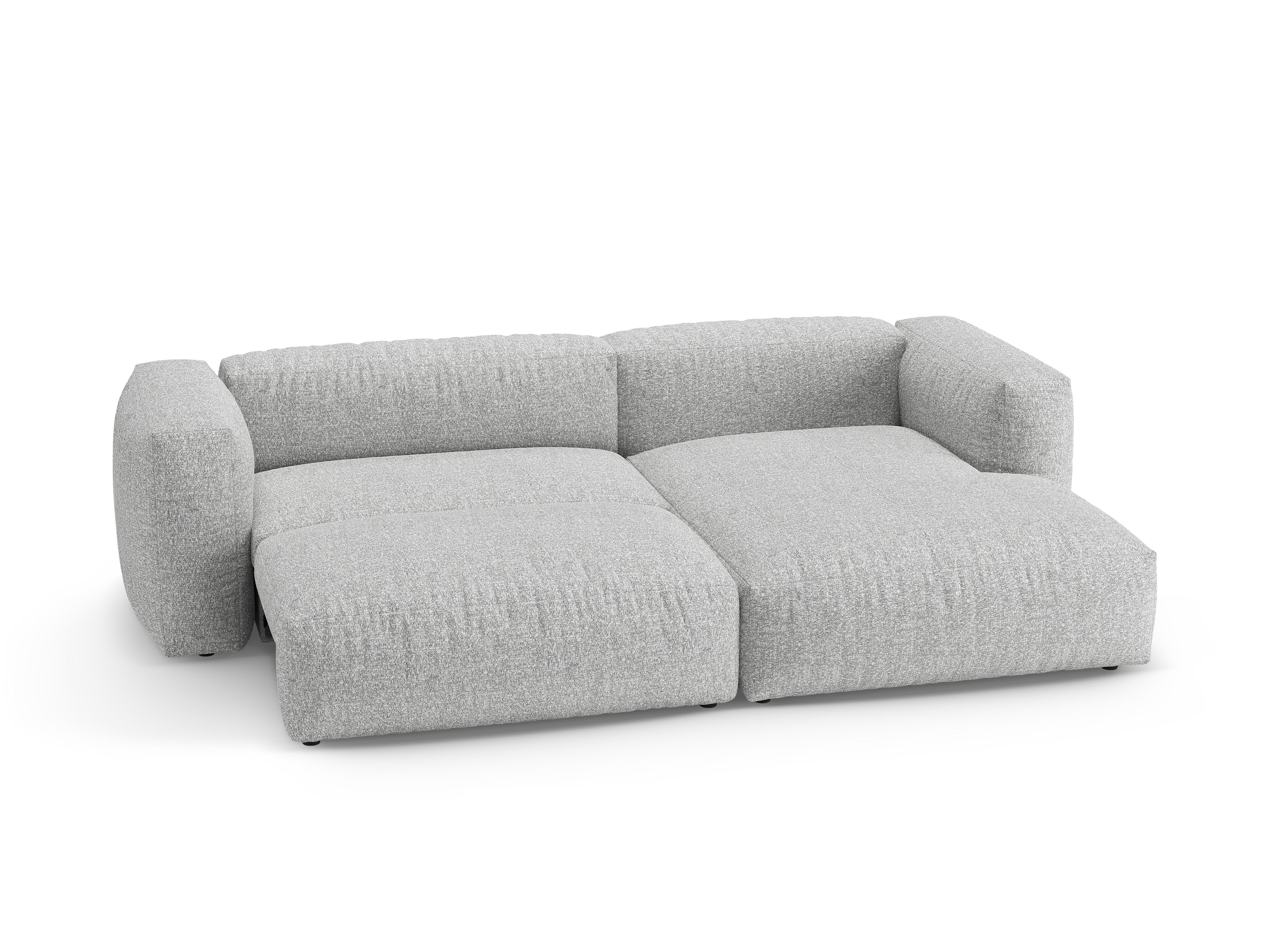 Right-facing corner sofa bed MARTINA silver boucle