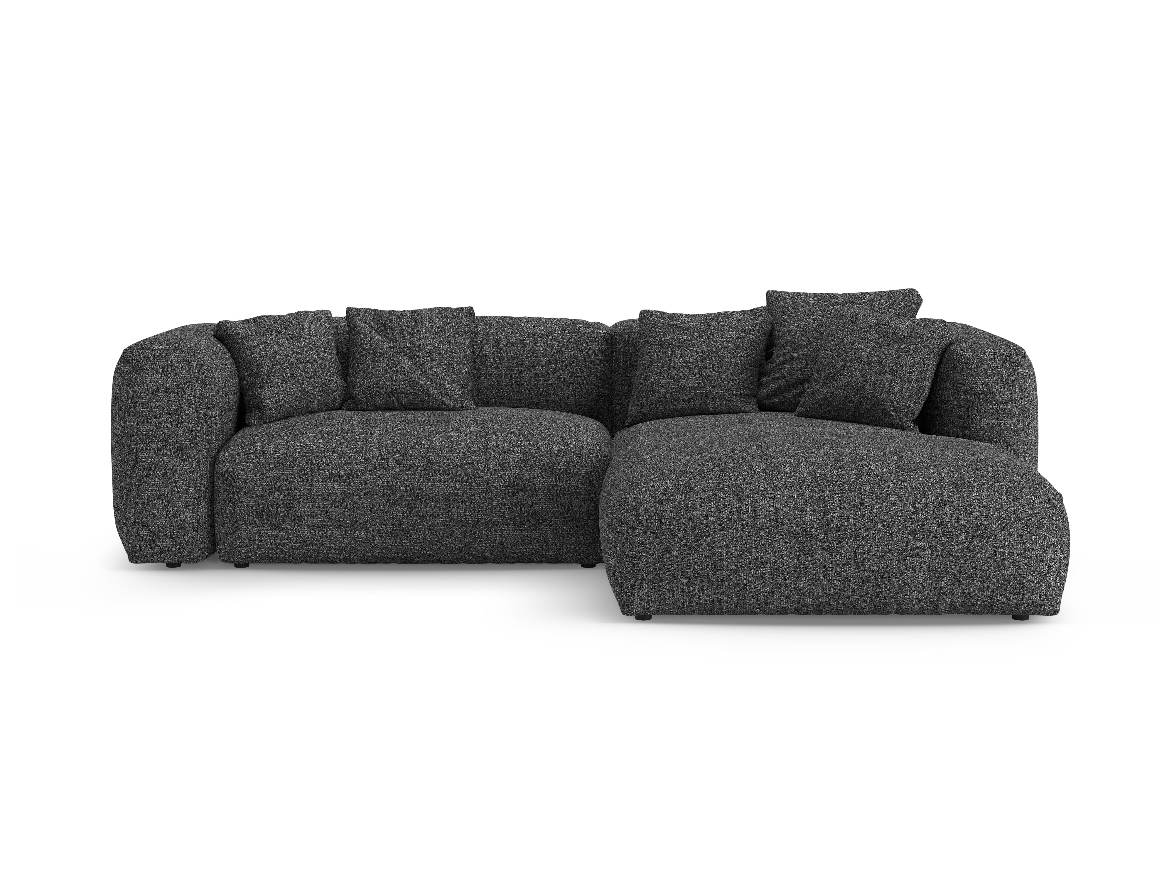 Rechtsseitige Schlafcouch MARTINA in anthrazitfarbener Boucle