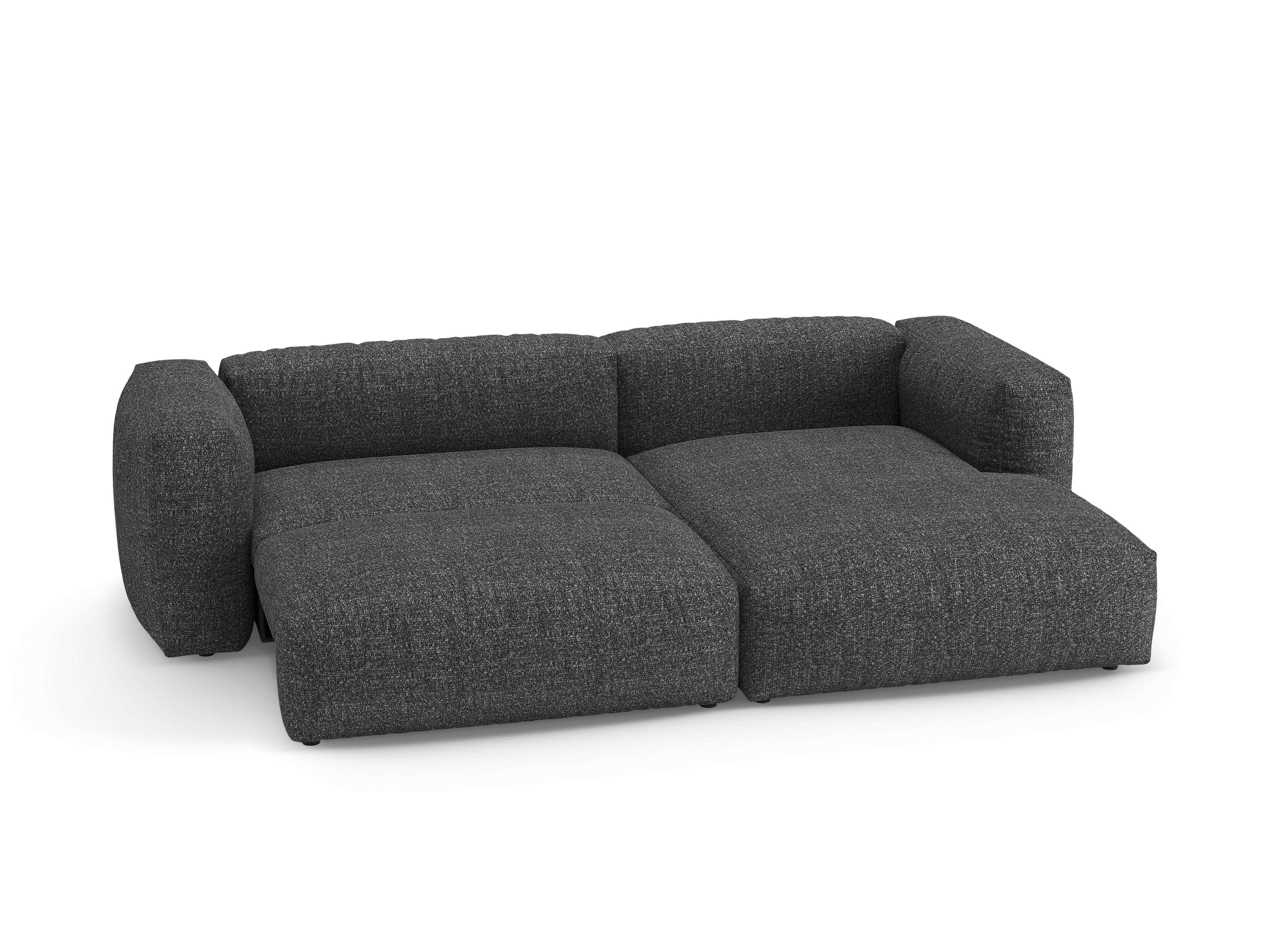 Rechtsseitige Schlafcouch MARTINA in anthrazitfarbener Boucle