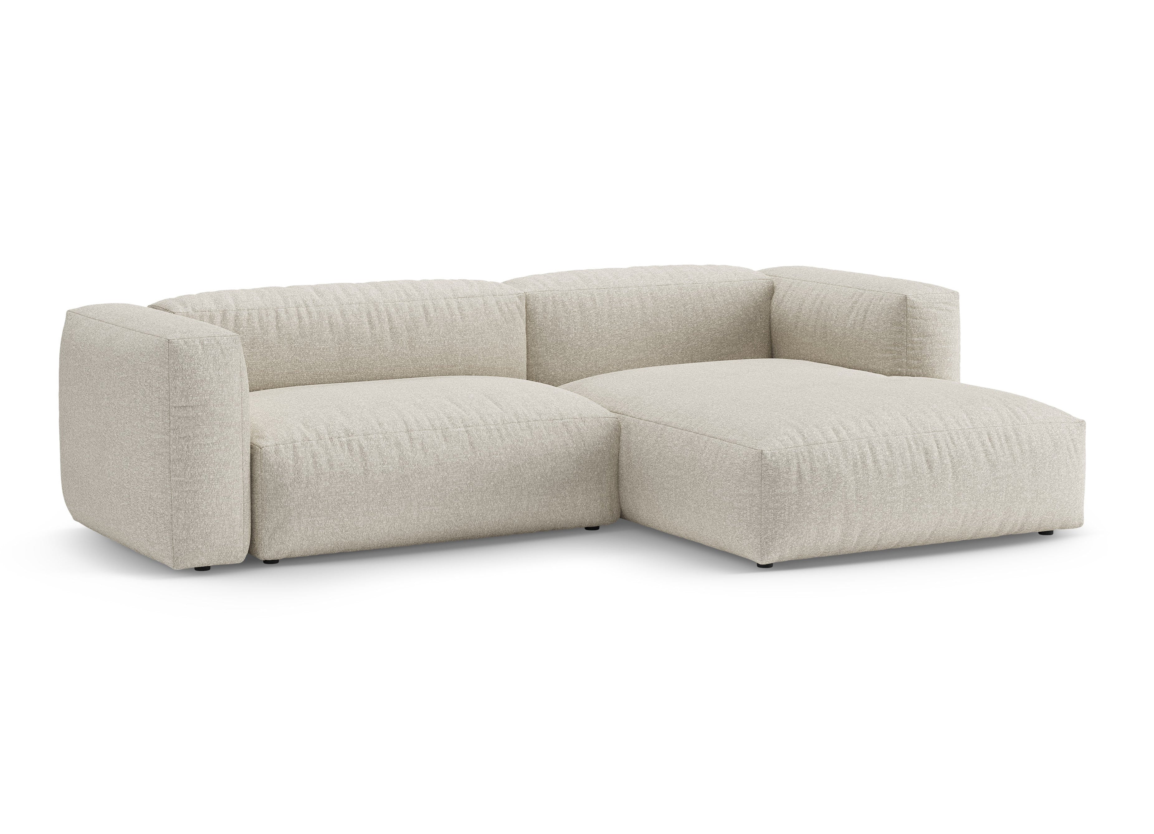 Rechtsseitige Schlafcouch MARTINA in beigem Boucle