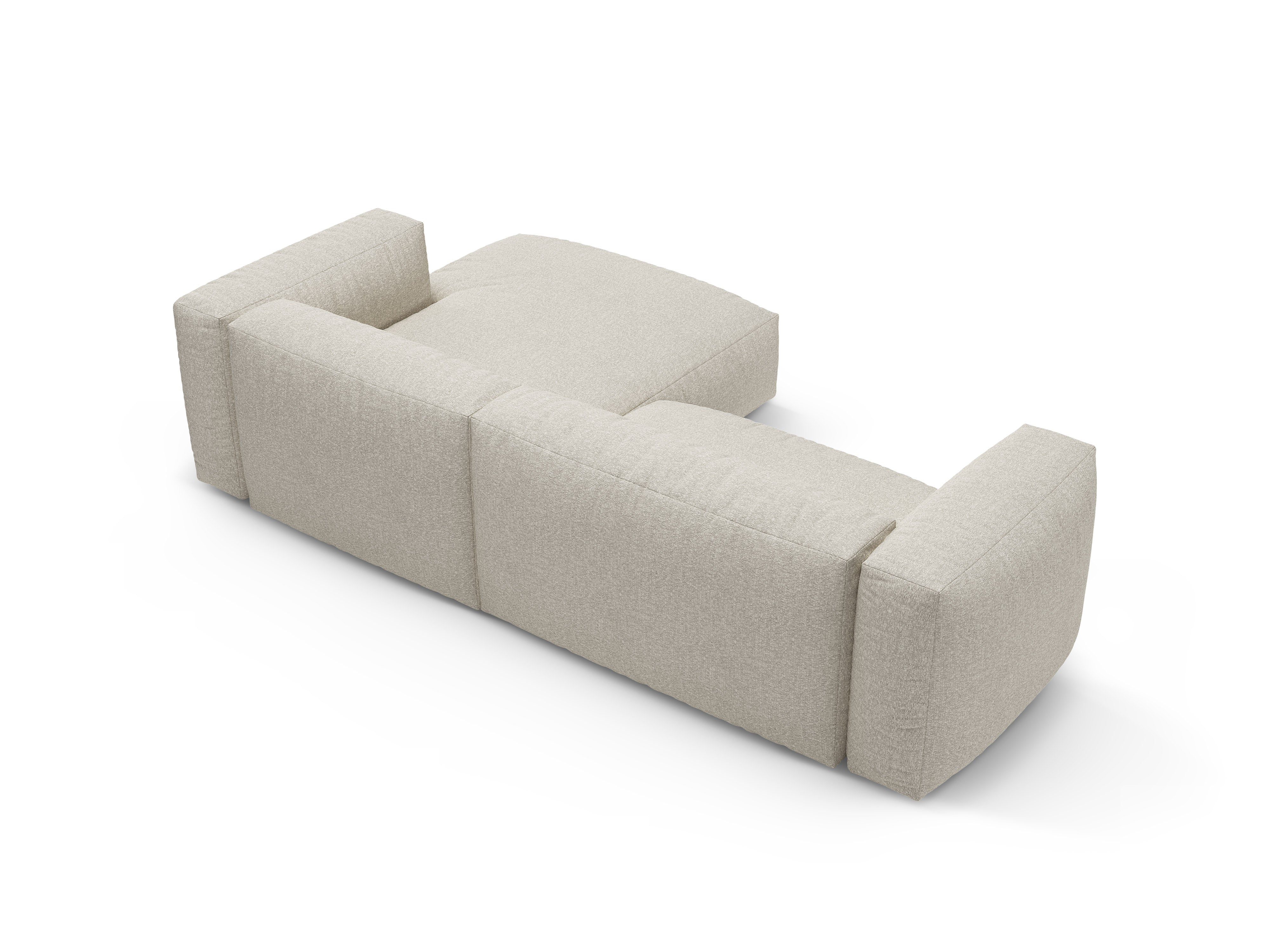 Rechtsseitige Schlafcouch MARTINA in beigem Boucle