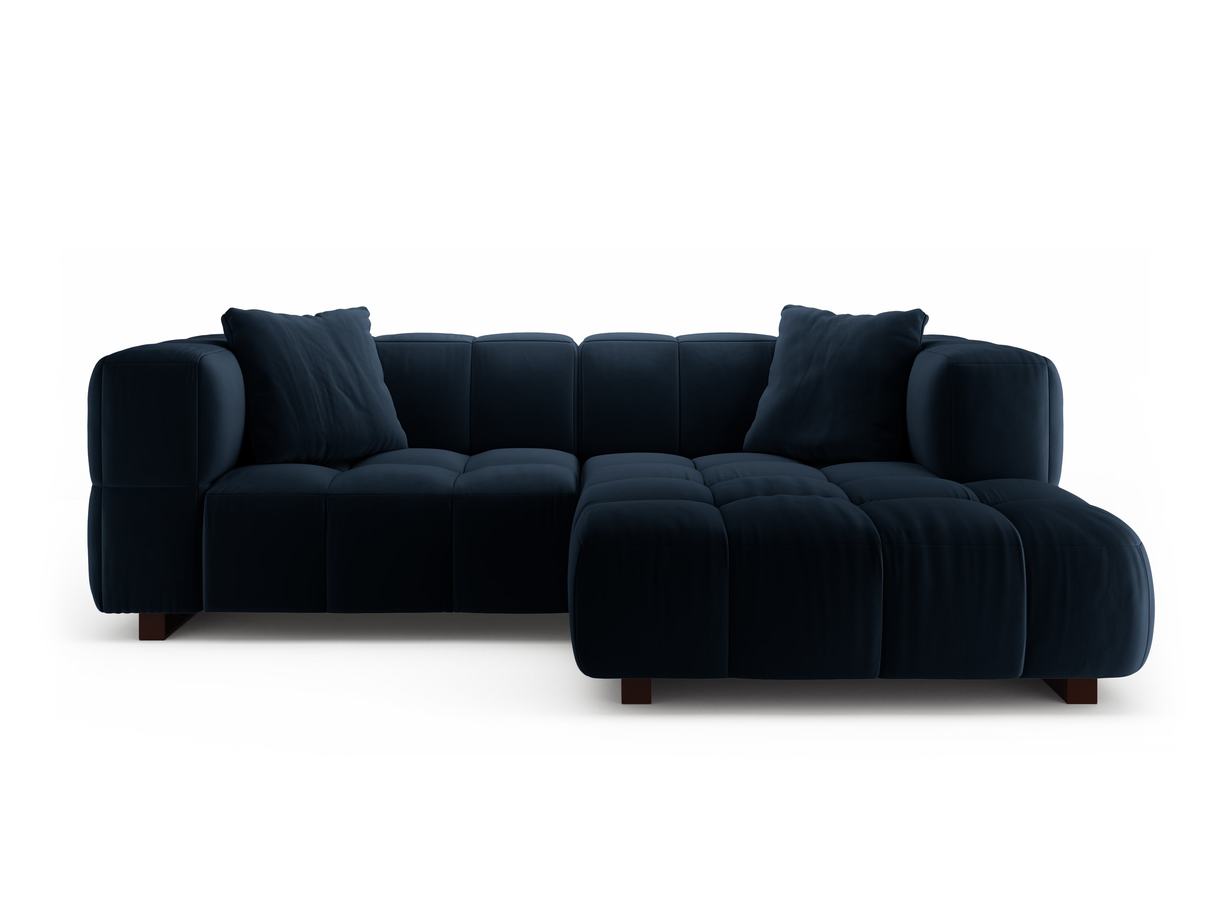 Velvet Right-Hand Corner Sofa Bed PUMA Royal Blue