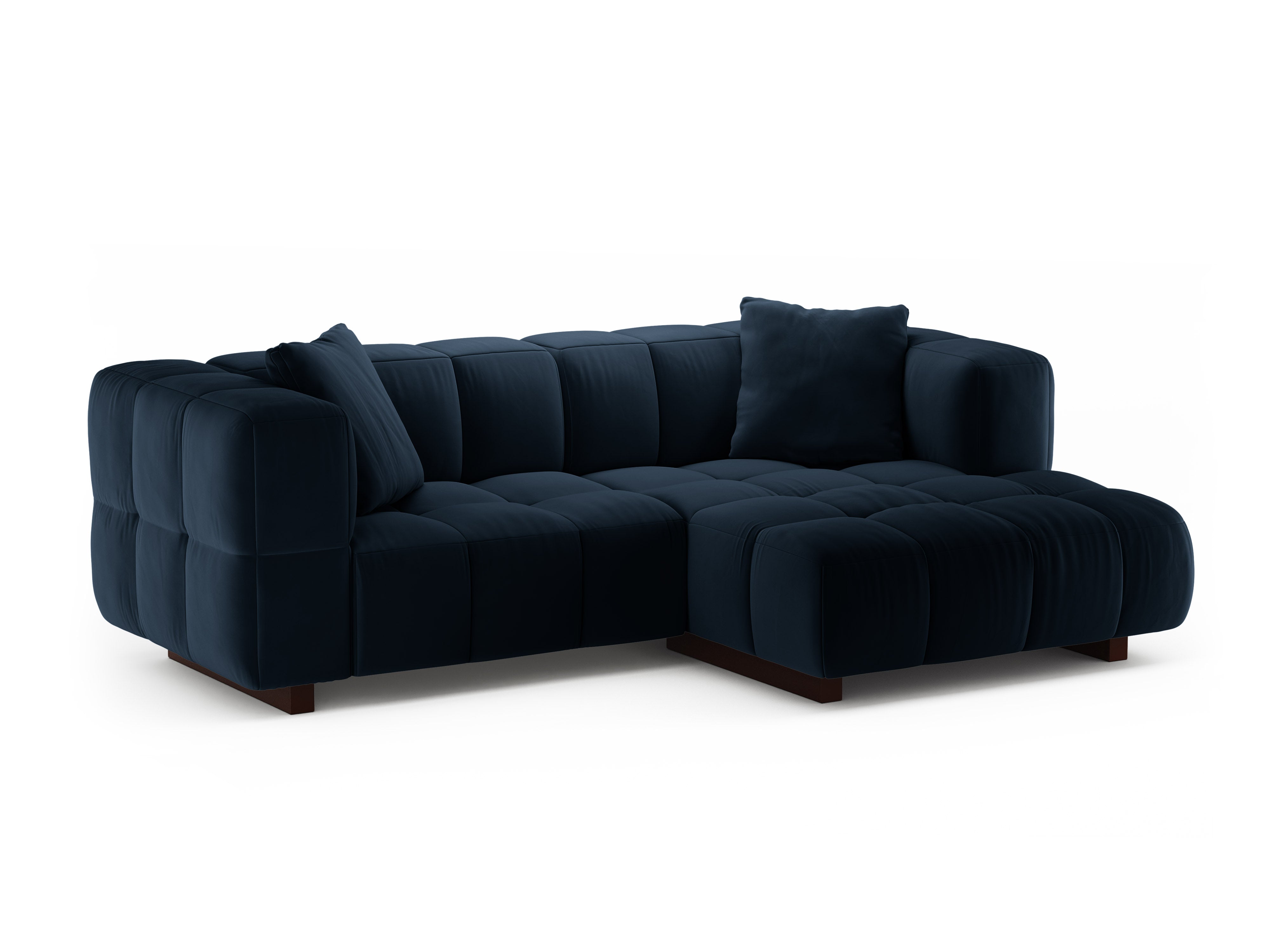 Velvet Right-Hand Corner Sofa Bed PUMA Royal Blue