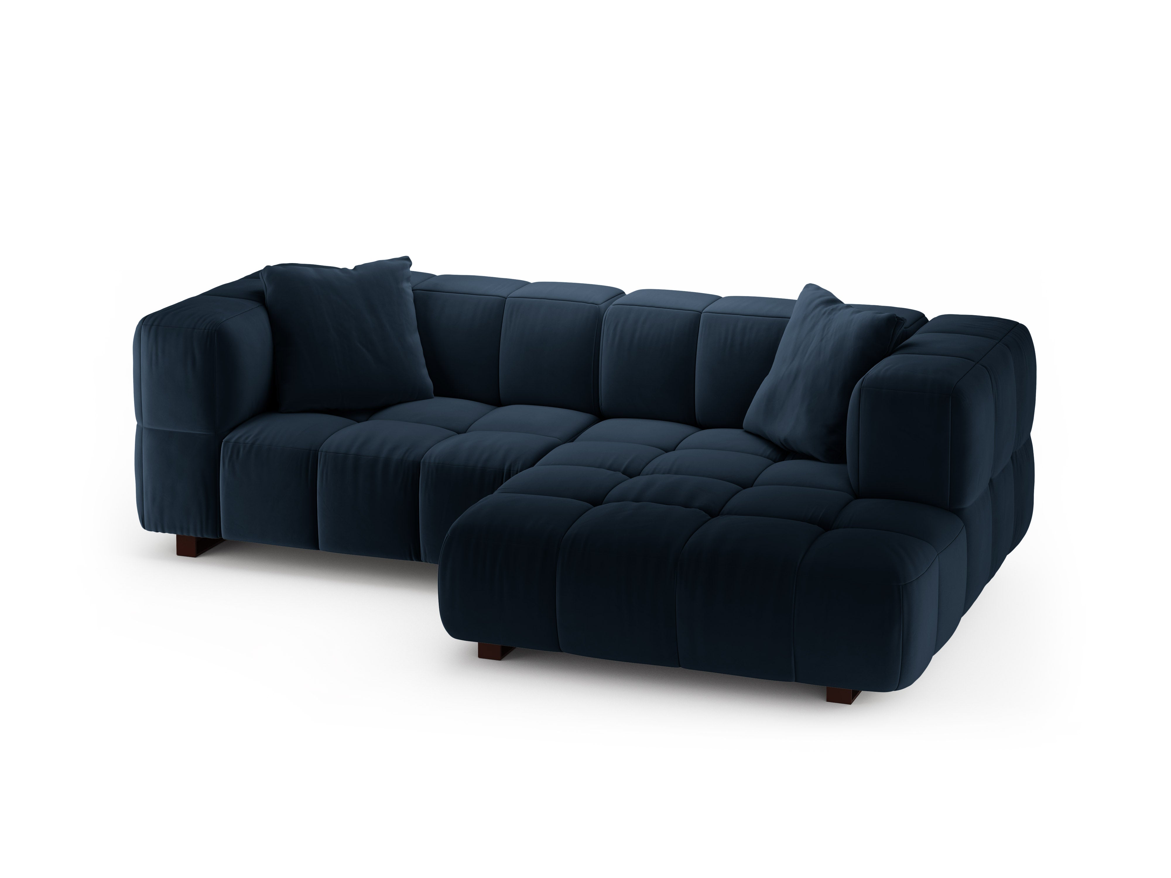 Velvet Right-Hand Corner Sofa Bed PUMA Royal Blue