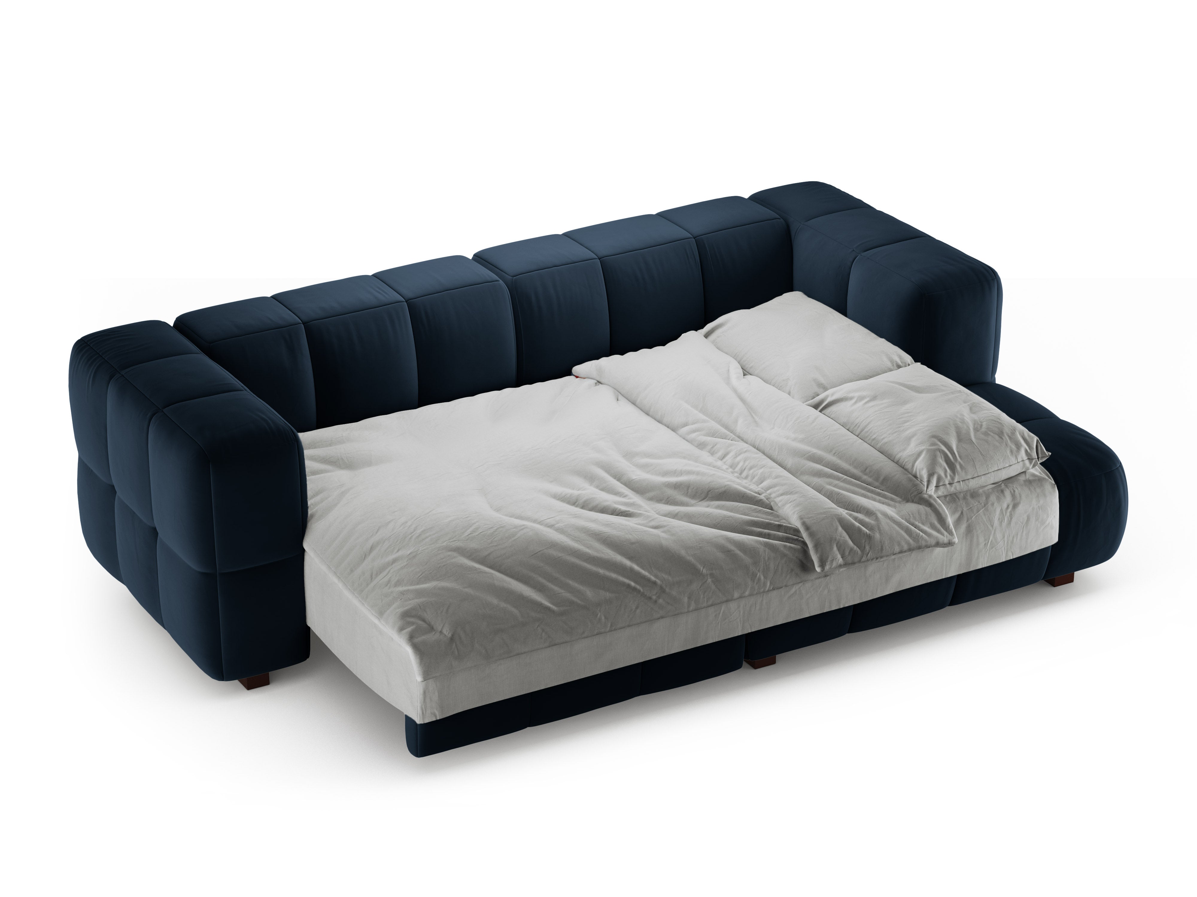 Velvet Right-Hand Corner Sofa Bed PUMA Royal Blue