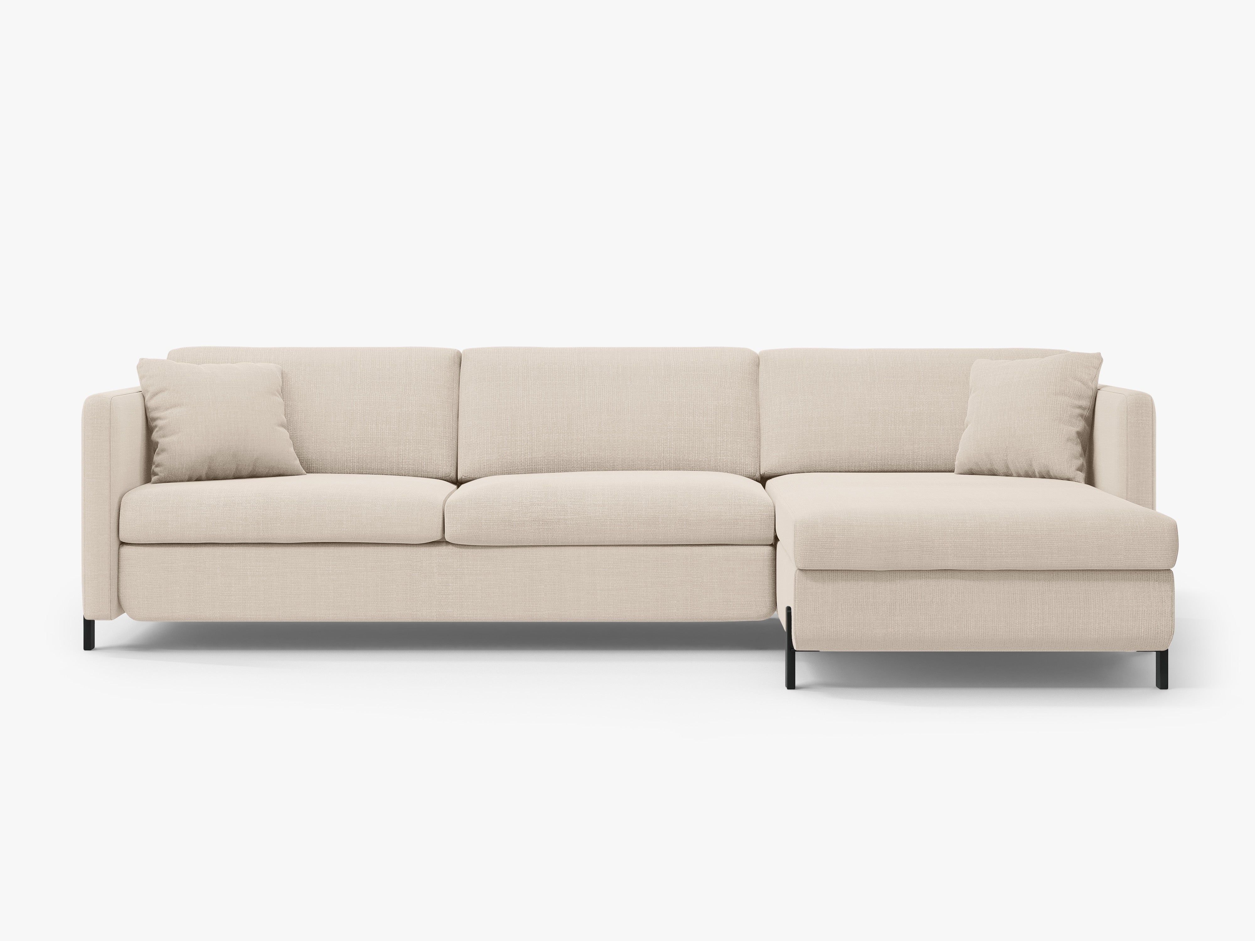 Rechthoekige 4-persoons bank met slaapfunctie GLORIA beige chenille