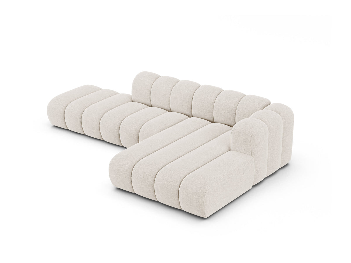 Narożnik 5-osobowy prawostronny LUPINE jasny beżowy szenil – sofa narożna