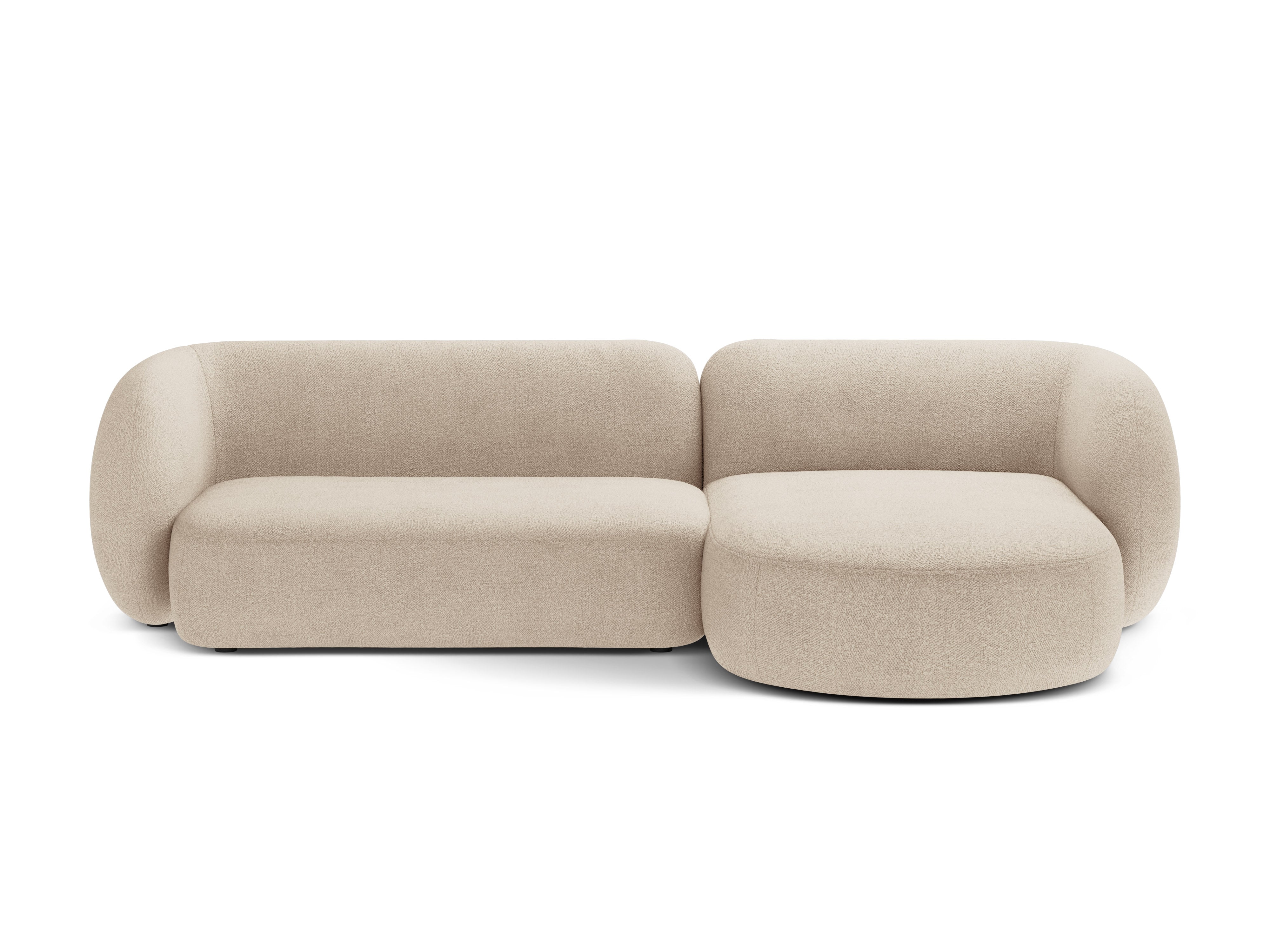 Rechthoekige 3-zits hoekbank KATE beige boucle