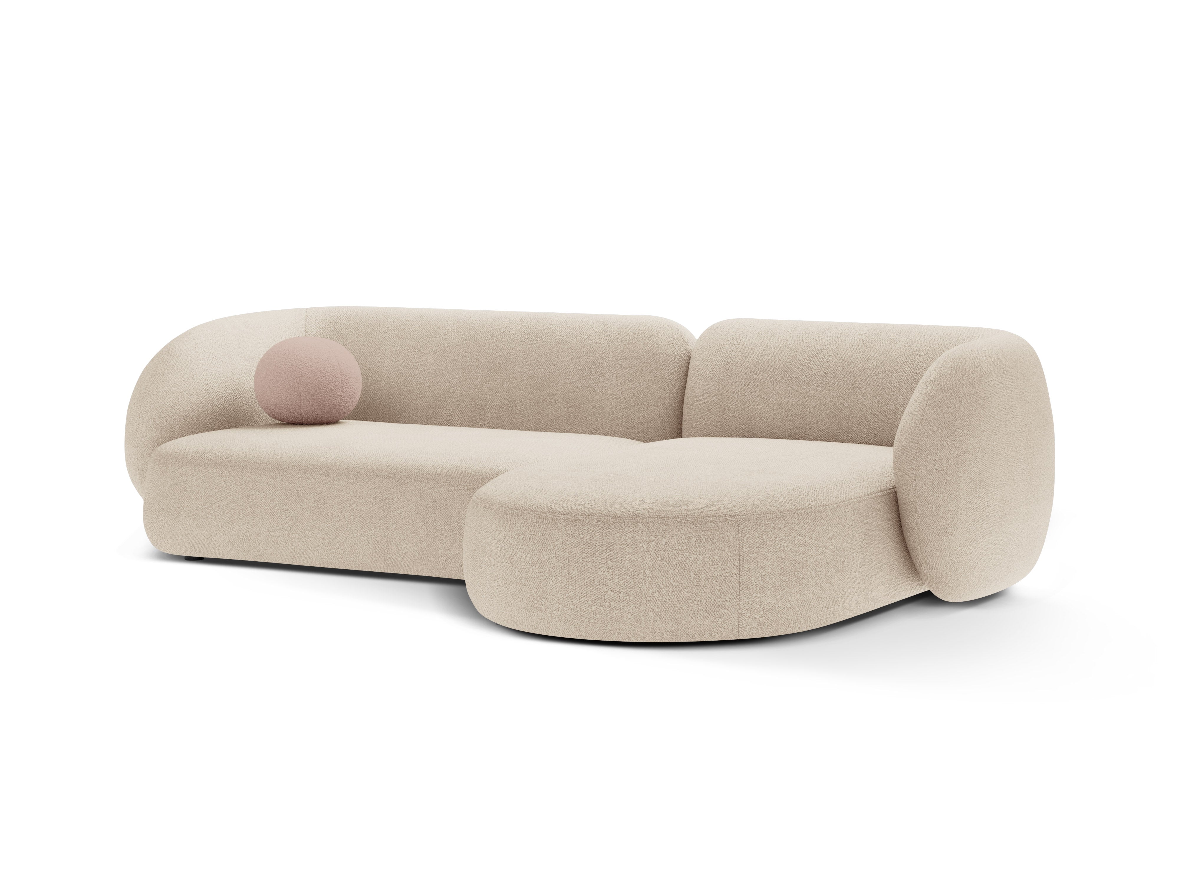 Rechthoekige 3-zits hoekbank KATE beige boucle