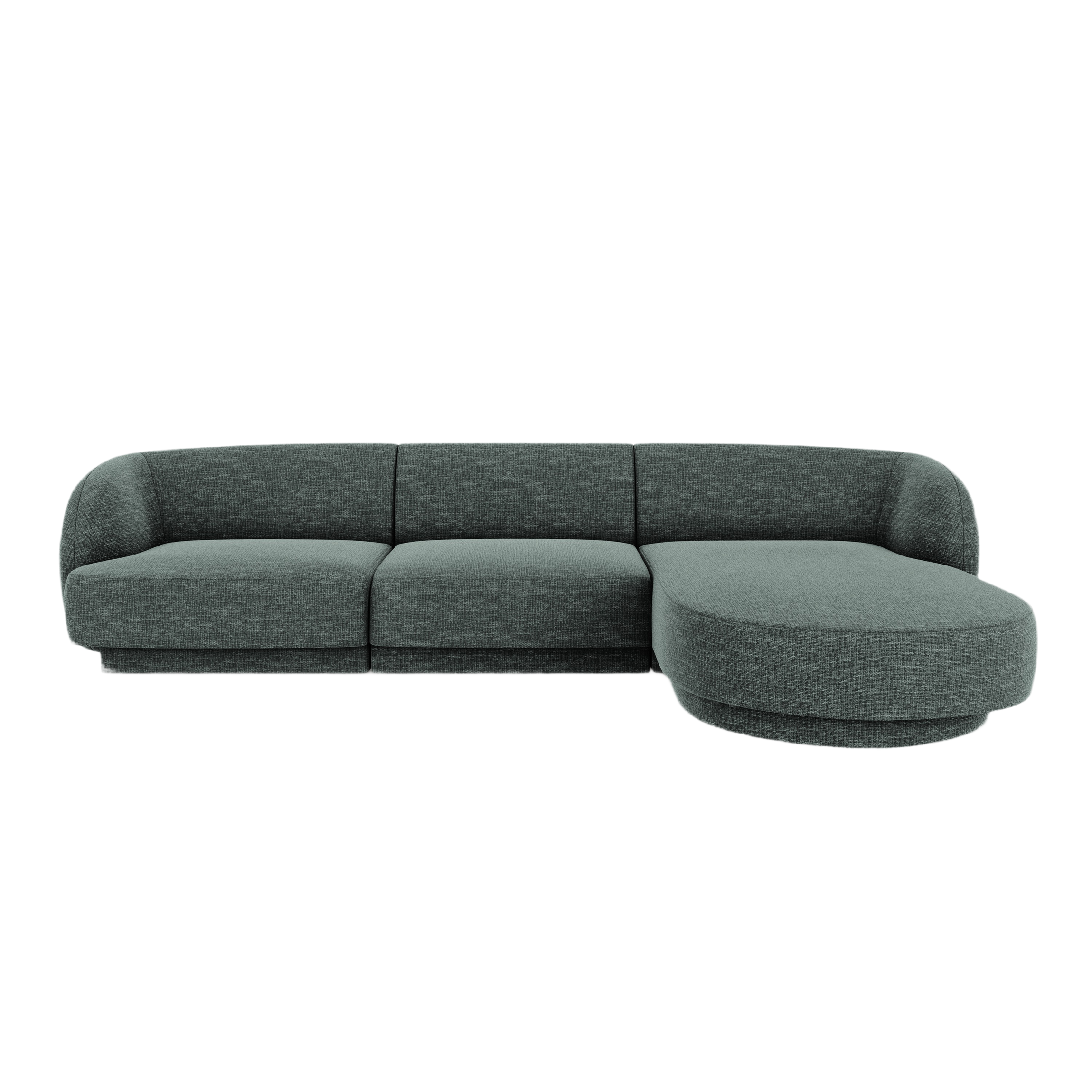 4-seater right-facing corner sofa MILEY petrol silky chenille