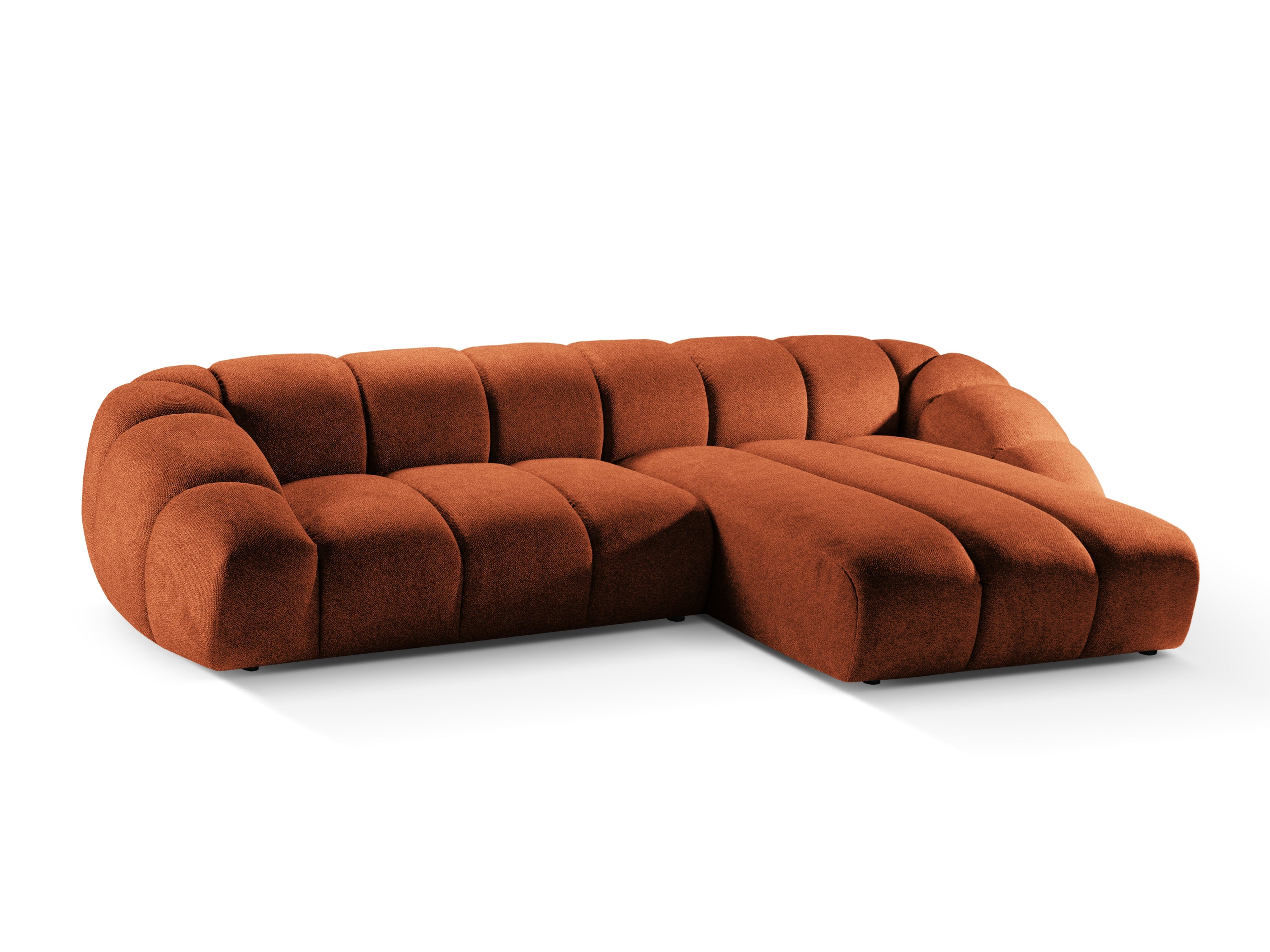 4-seater right-facing corner sofa DIANA terracotta chenille