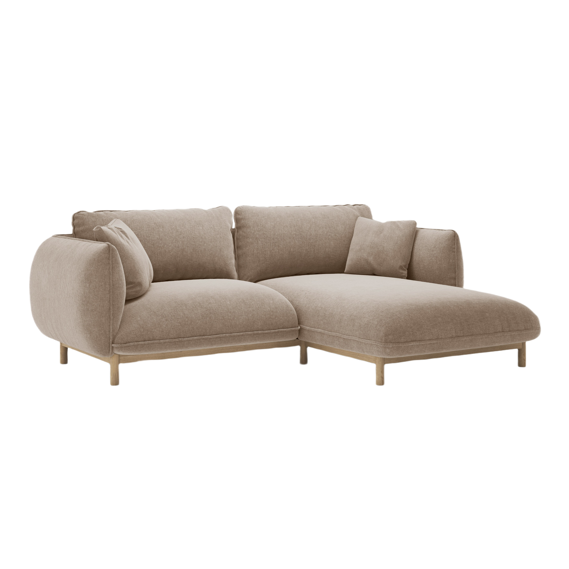 Right-sided corner sofa ADA sand chenille