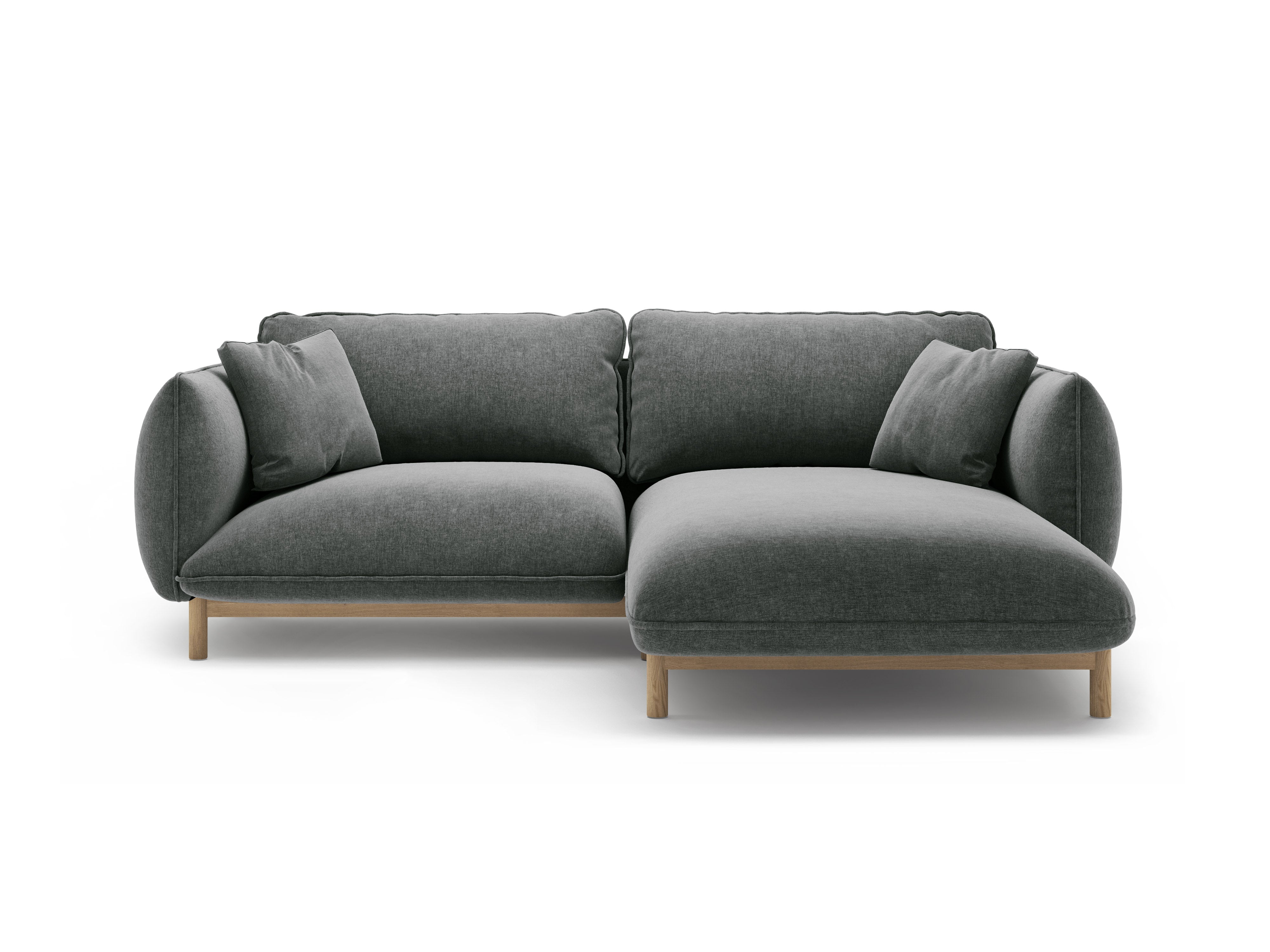 Right-hand corner sofa ADA dark gray chenille
