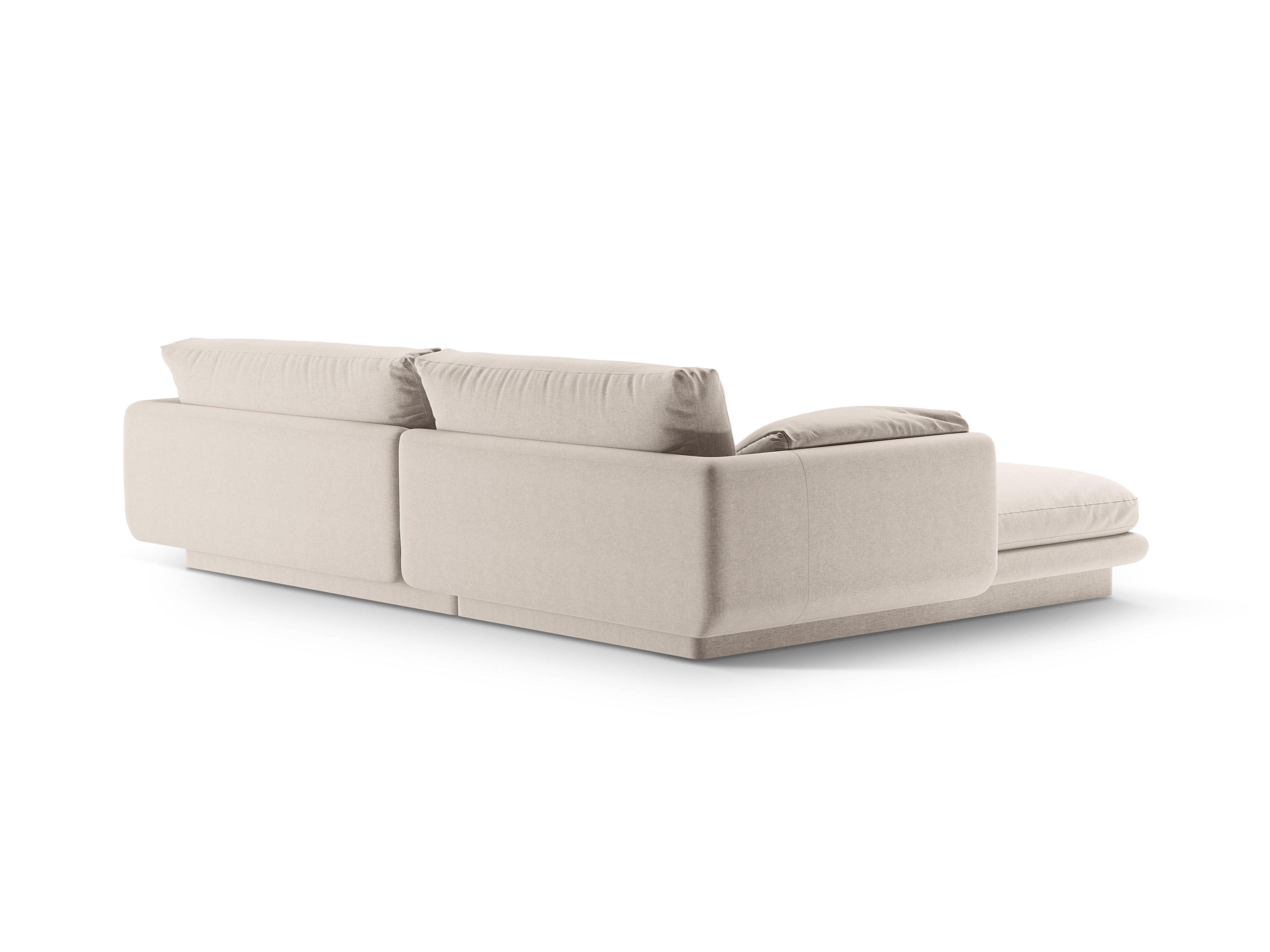 Rechthoekige 4-persoons hoekbank TORINO lichtbeige