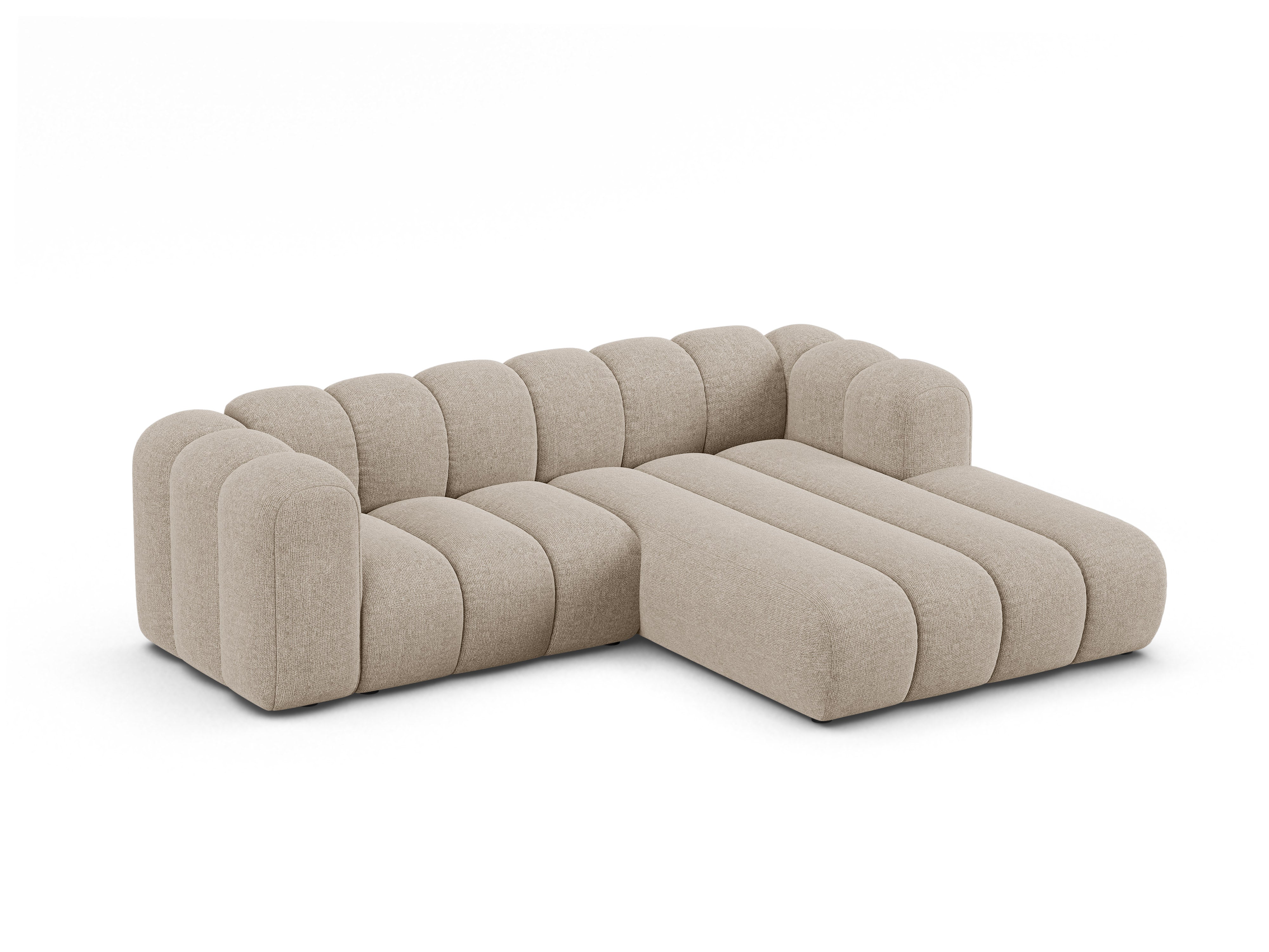 3-sitziger rechter Ecksofa LUPINE beige Chenille