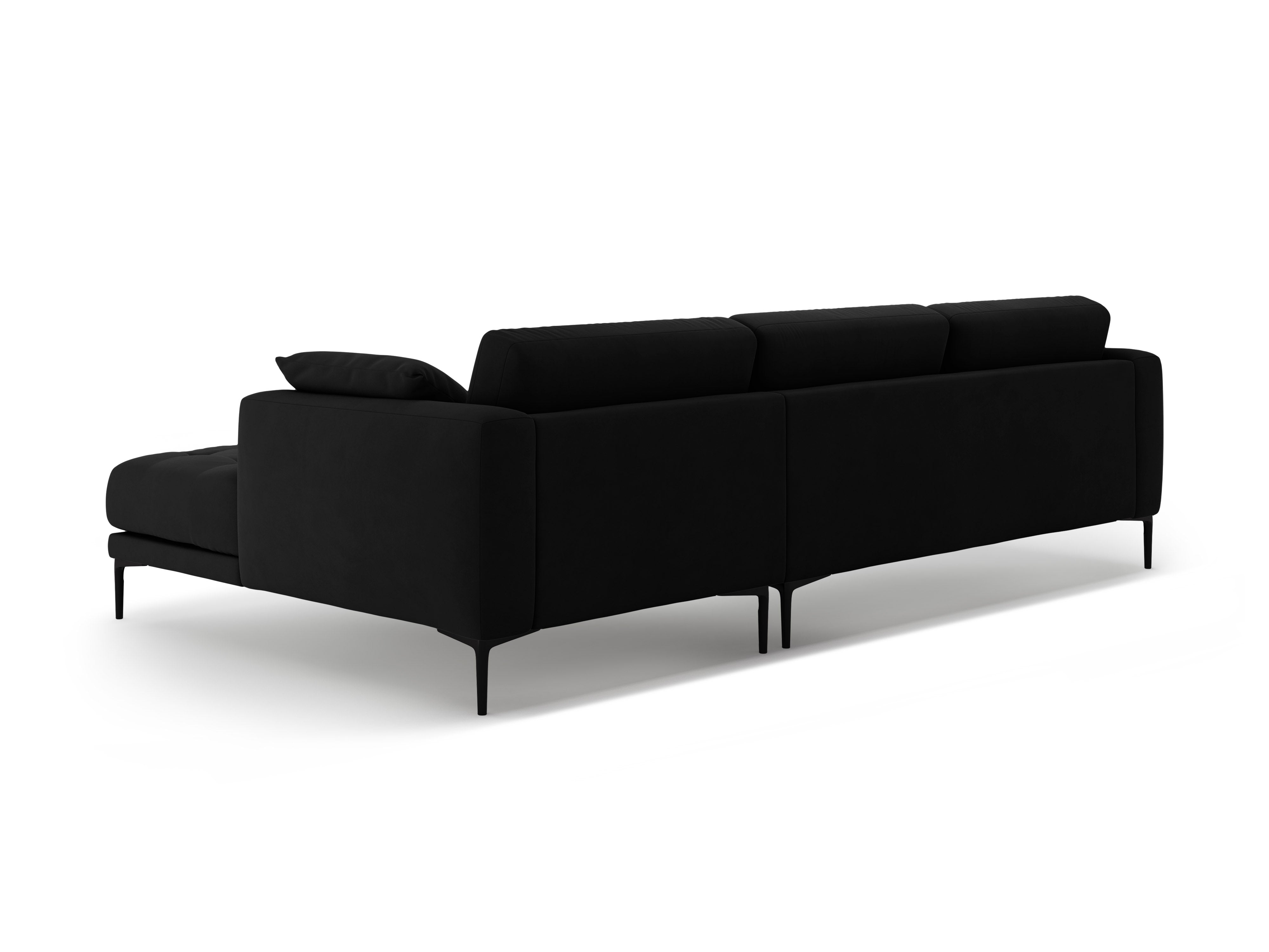 Right-facing velvet corner sofa BEMY black